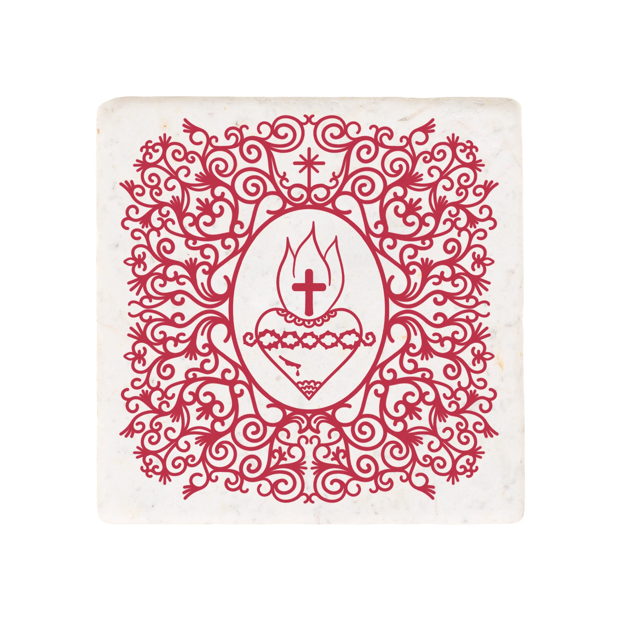 Sacred Heart Filigree Stone Coaster - Image 6