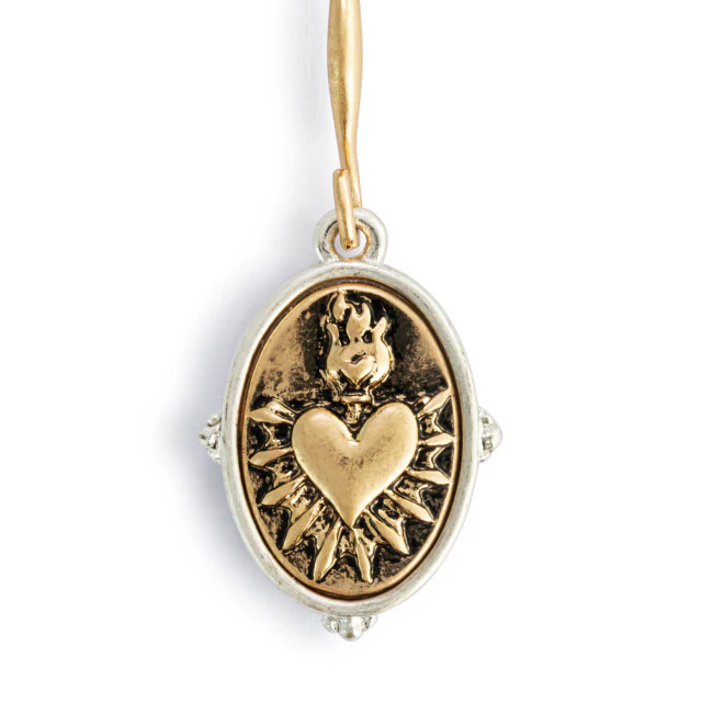 Sacred Heart Framed Pendant Earrings - Image 3