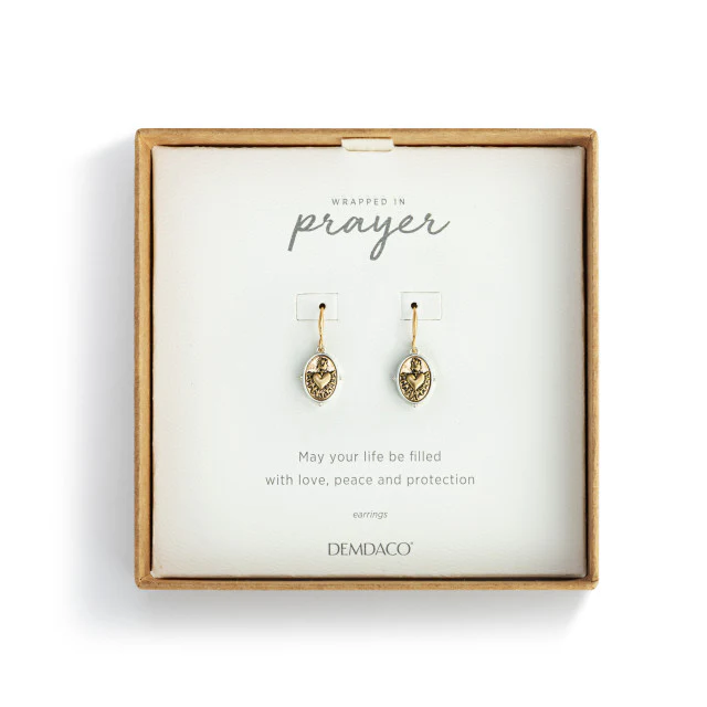 Sacred Heart Framed Pendant Earrings - Image 4