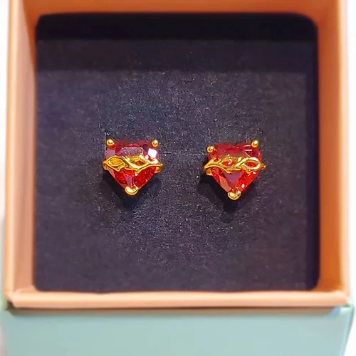 Sacred Heart Gemstone Earrings - Image 2