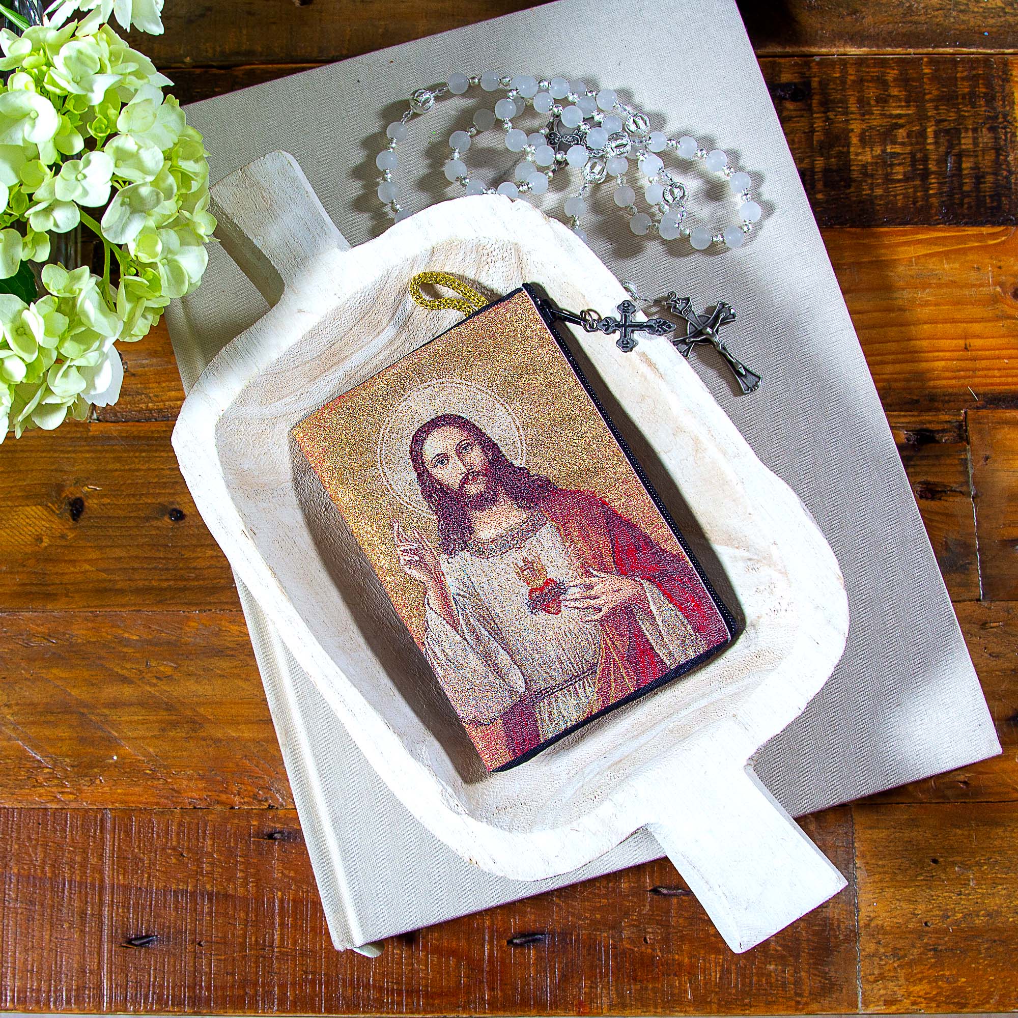 Sacred Heart & Immaculate Heart Rosary Pouch - Image 2