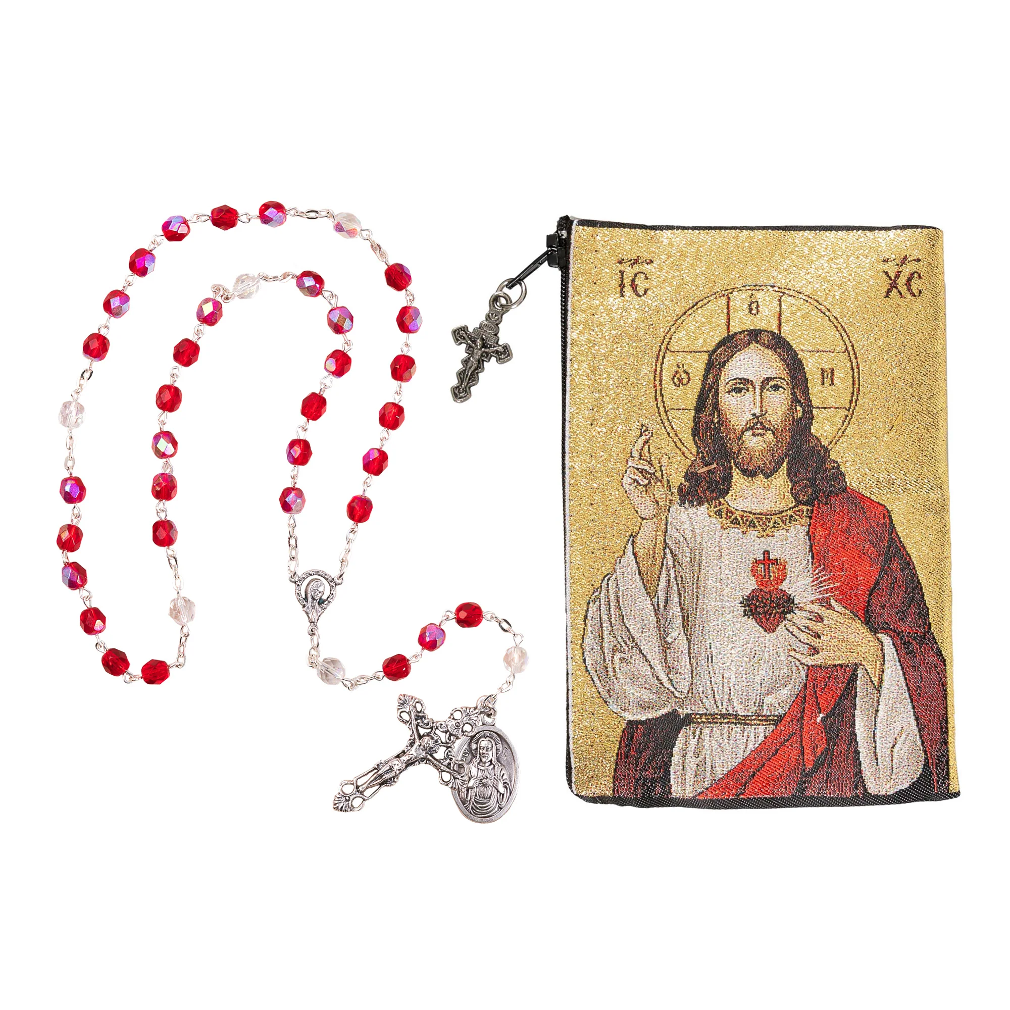 Sacred Heart of Jesus Chaplet and Sacred Heart & Our Father Rosary Pouch (Gift Set) - Image 2