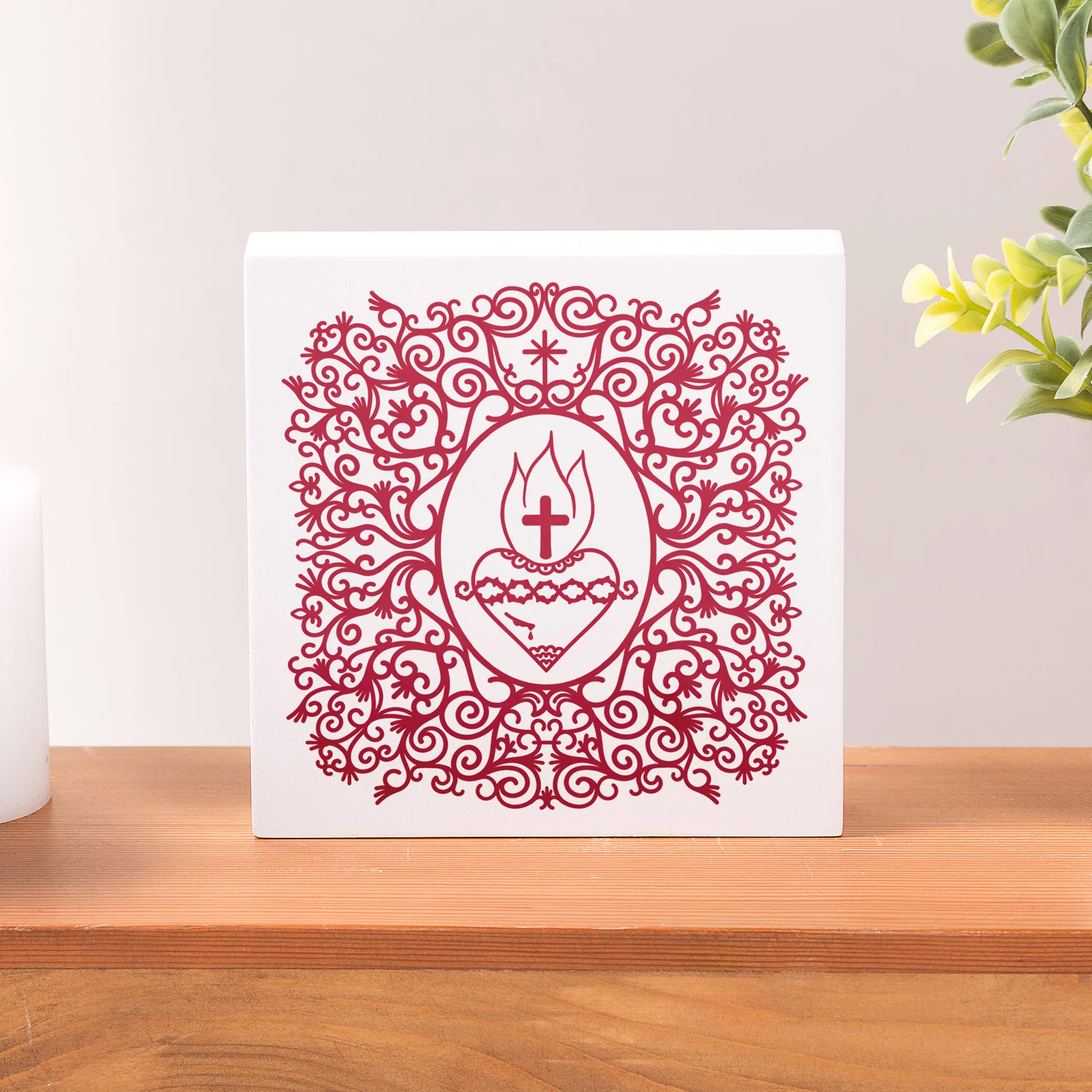 Sacred Heart of Jesus Filigree Block