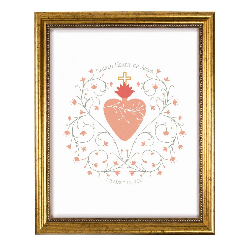 Sacred Heart of Jesus I Trust in You Framed Print - 8" x 10" - Image 2