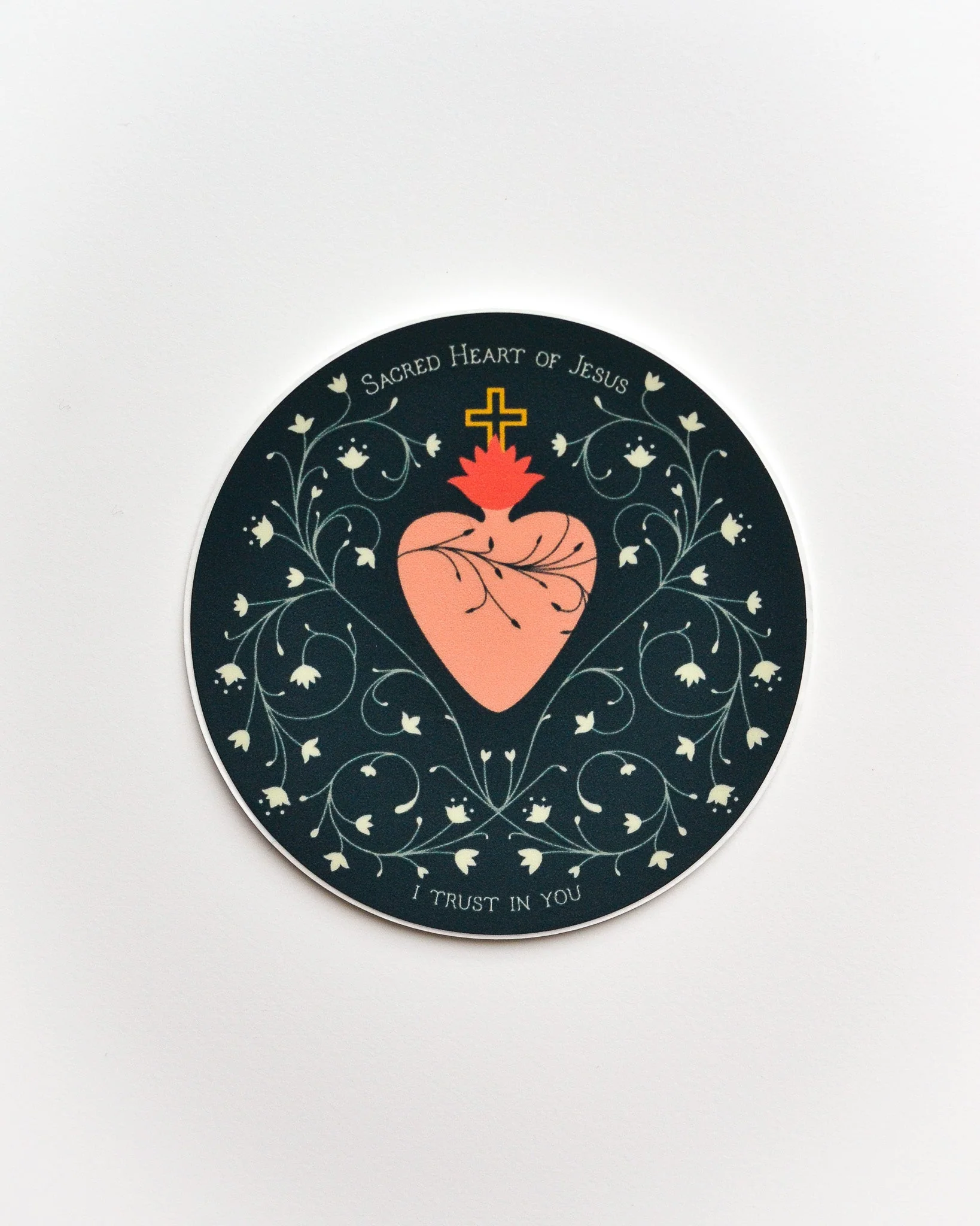 Sacred Heart of Jesus I Trust in You Vinyl Sticker - Image 2