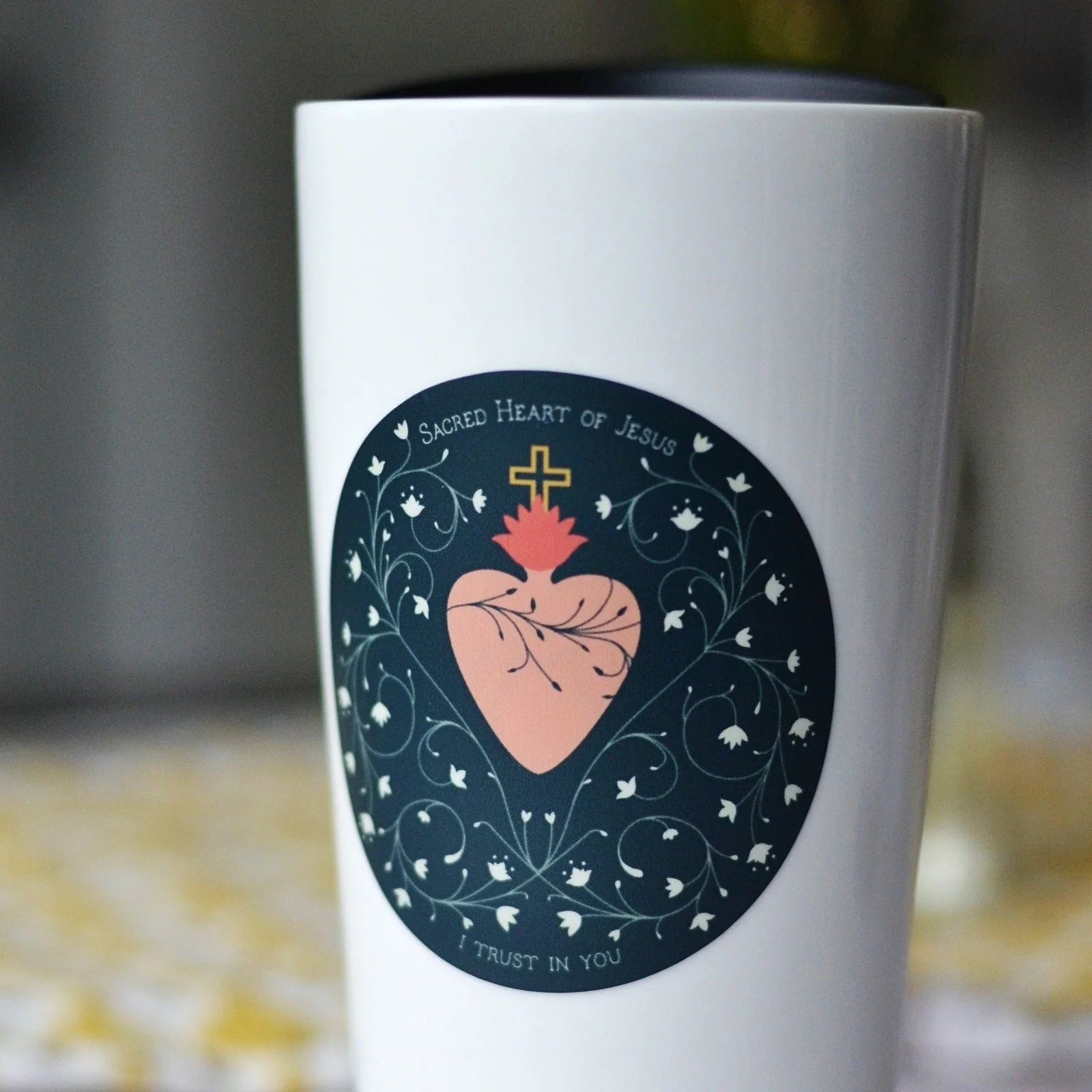 Sacred Heart of Jesus I Trust in You Vinyl Sticker - Image 3