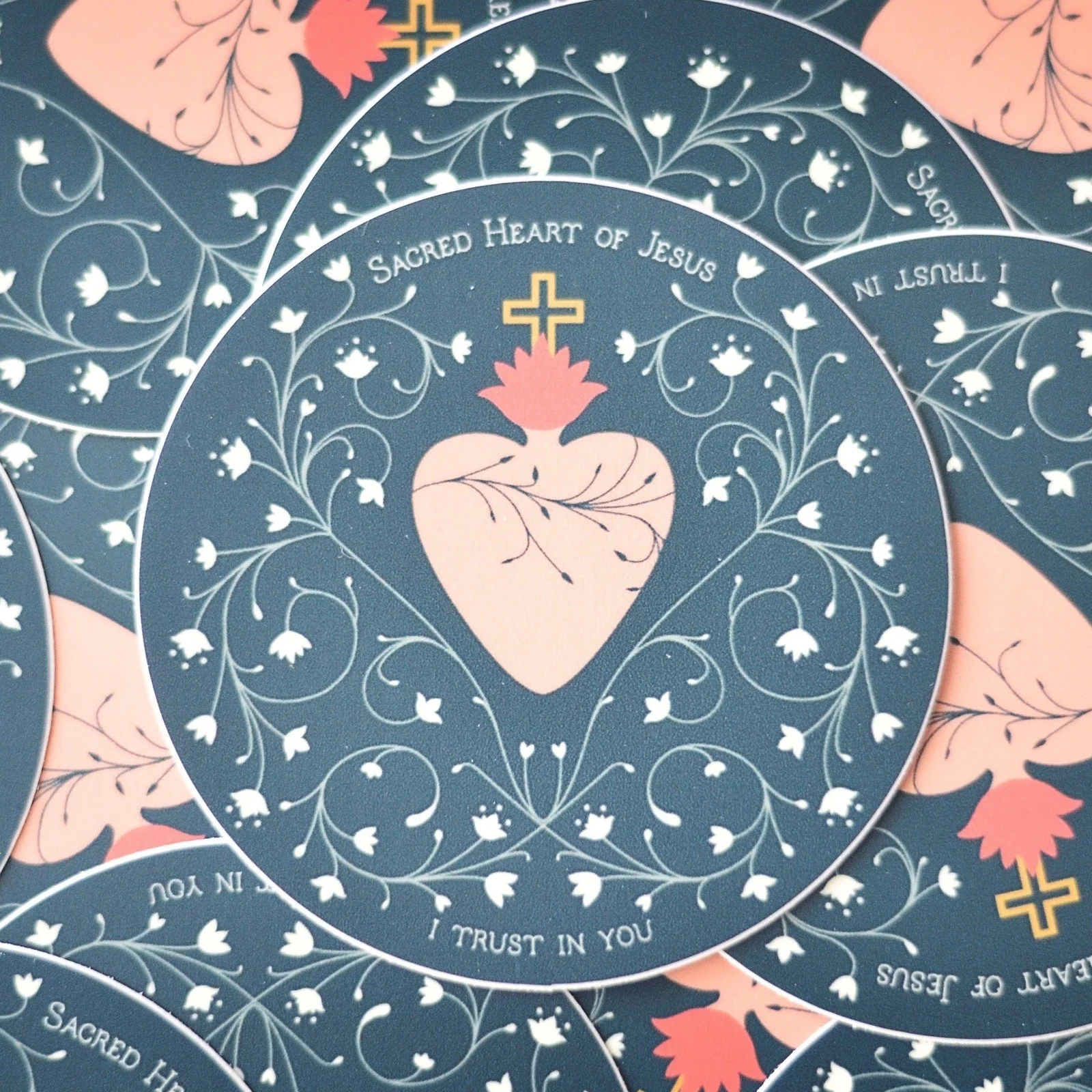Sacred Heart of Jesus I Trust in You Vinyl Sticker - Image 4