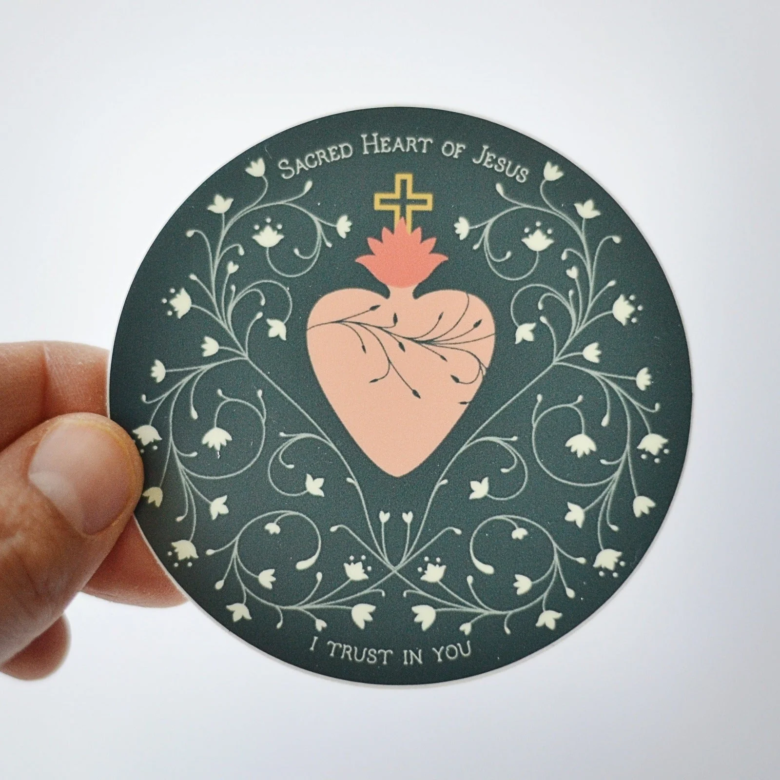 Sacred Heart of Jesus I Trust in You Vinyl Sticker - Image 5