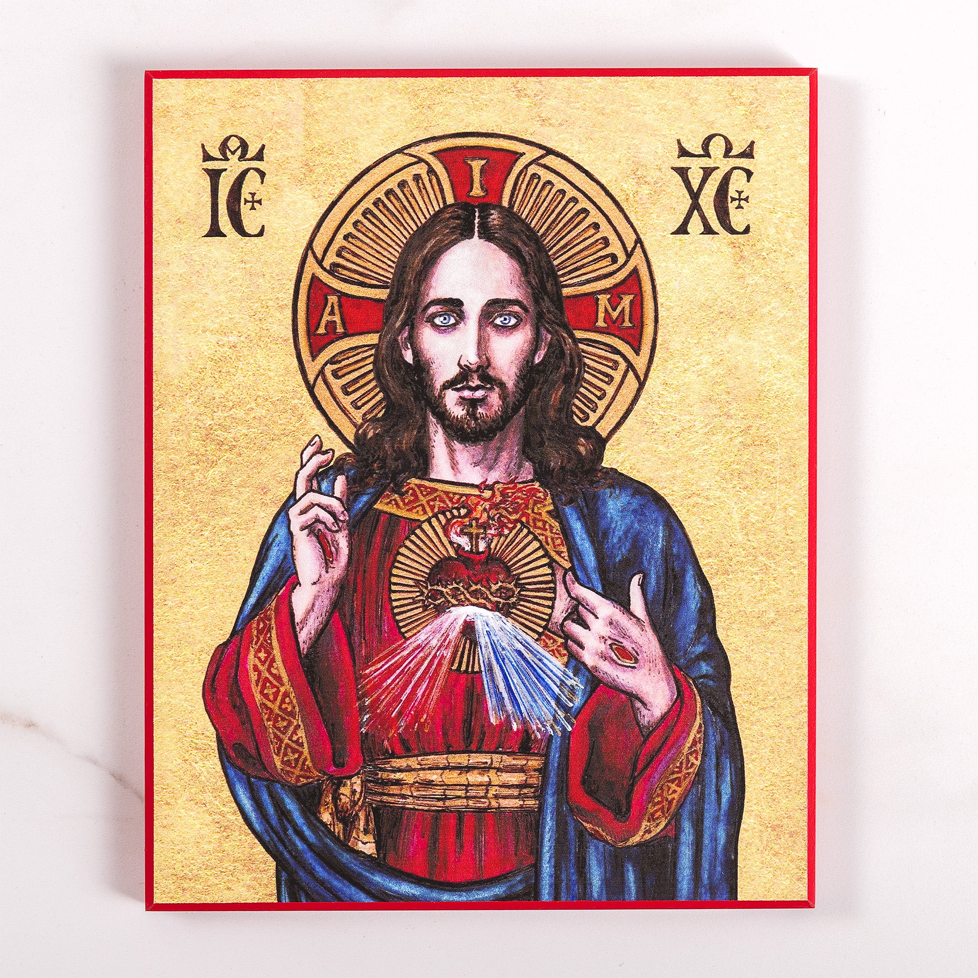 Sacred Heart of Jesus Modern Icon Plaque - 8" x 10"