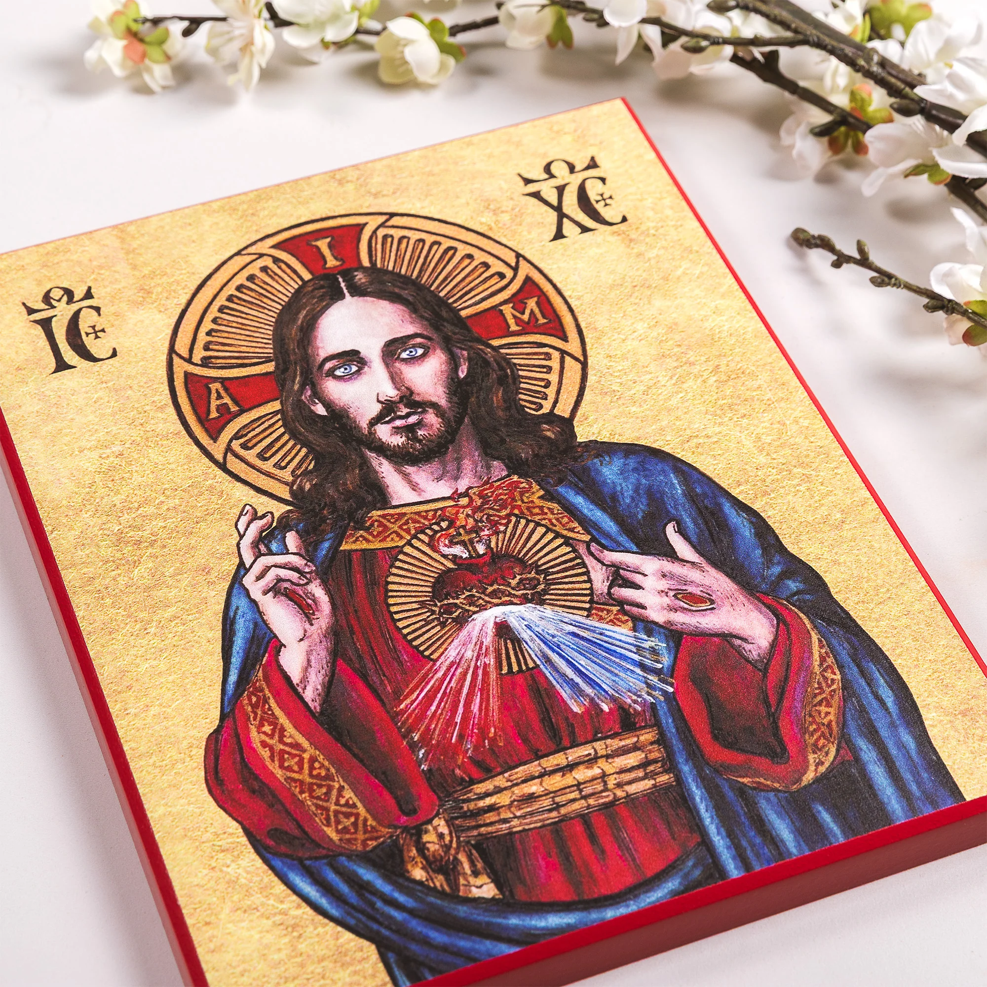Sacred Heart of Jesus Modern Icon Plaque - 8" x 10" - Image 4
