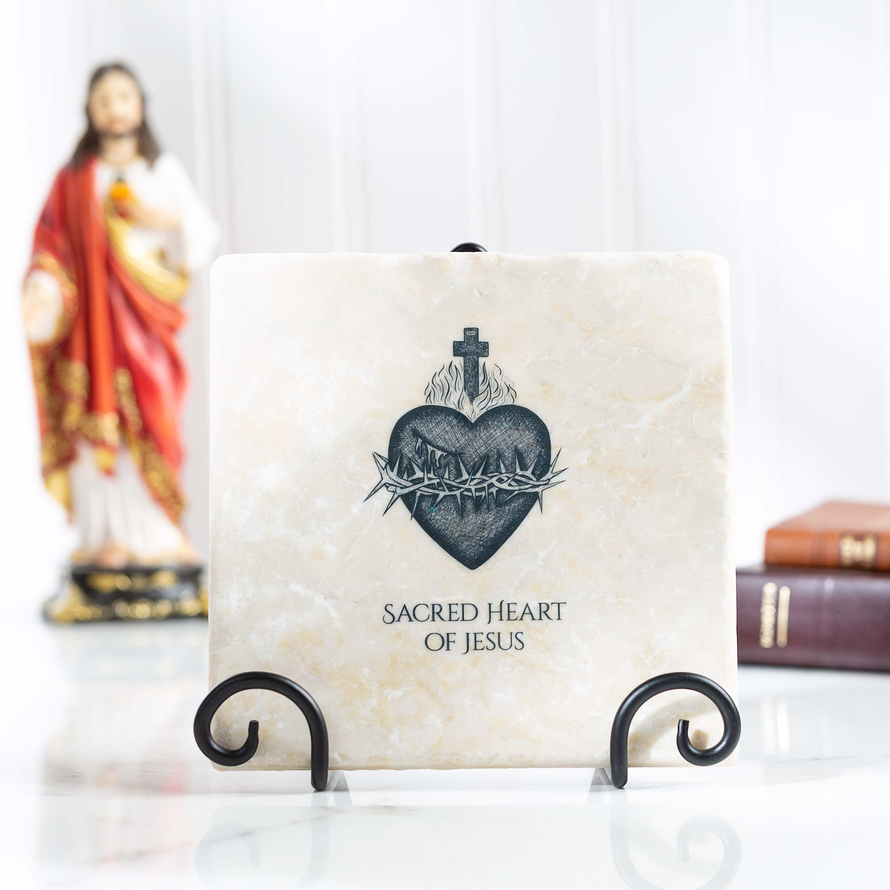 Sacred Heart of Jesus Tumbled Stone Tile
