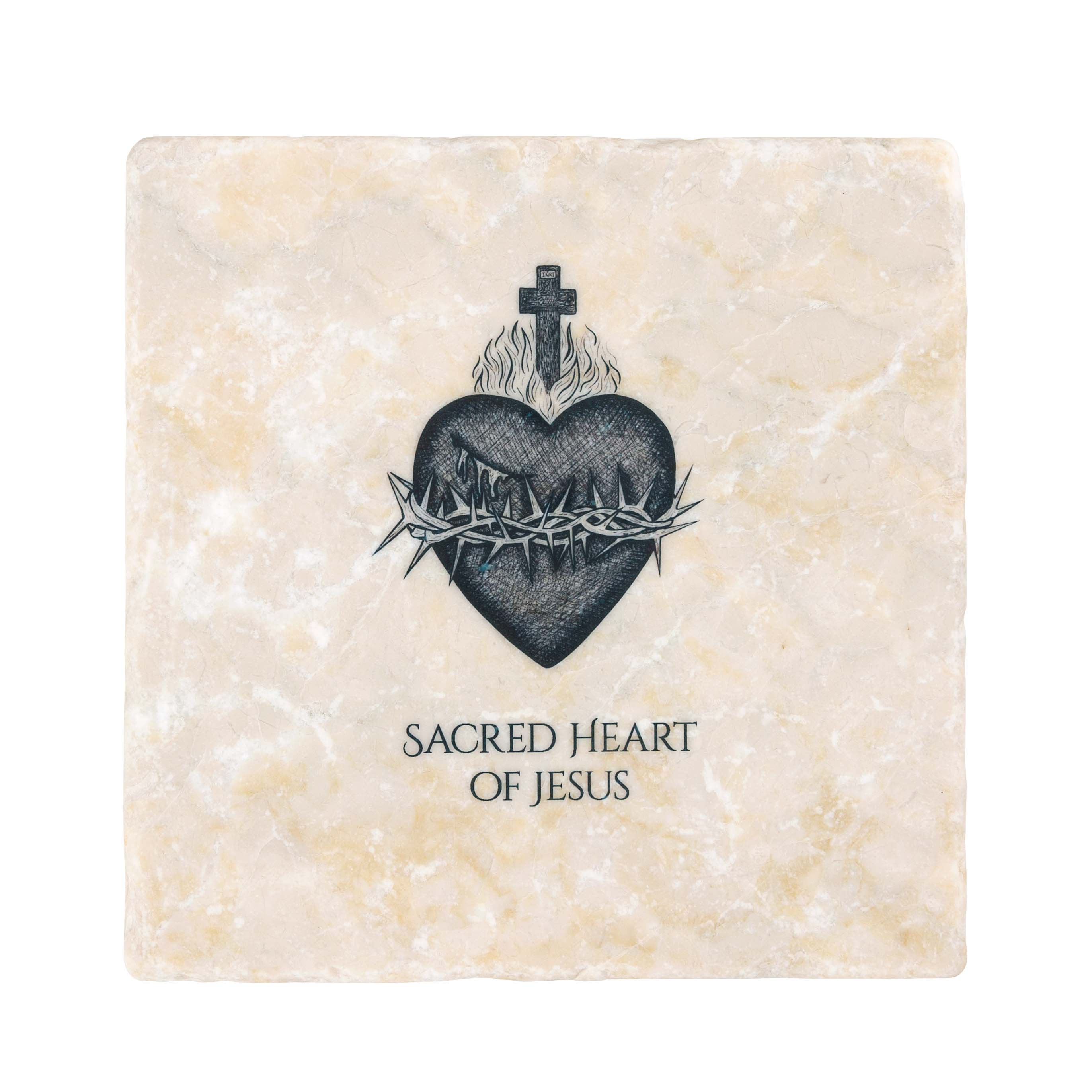 Sacred Heart of Jesus Tumbled Stone Tile - Image 2