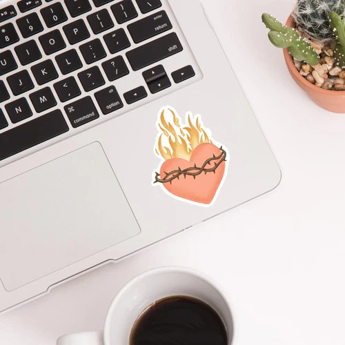 Sacred Heart of Jesus Vinyl Sticker - Image 2