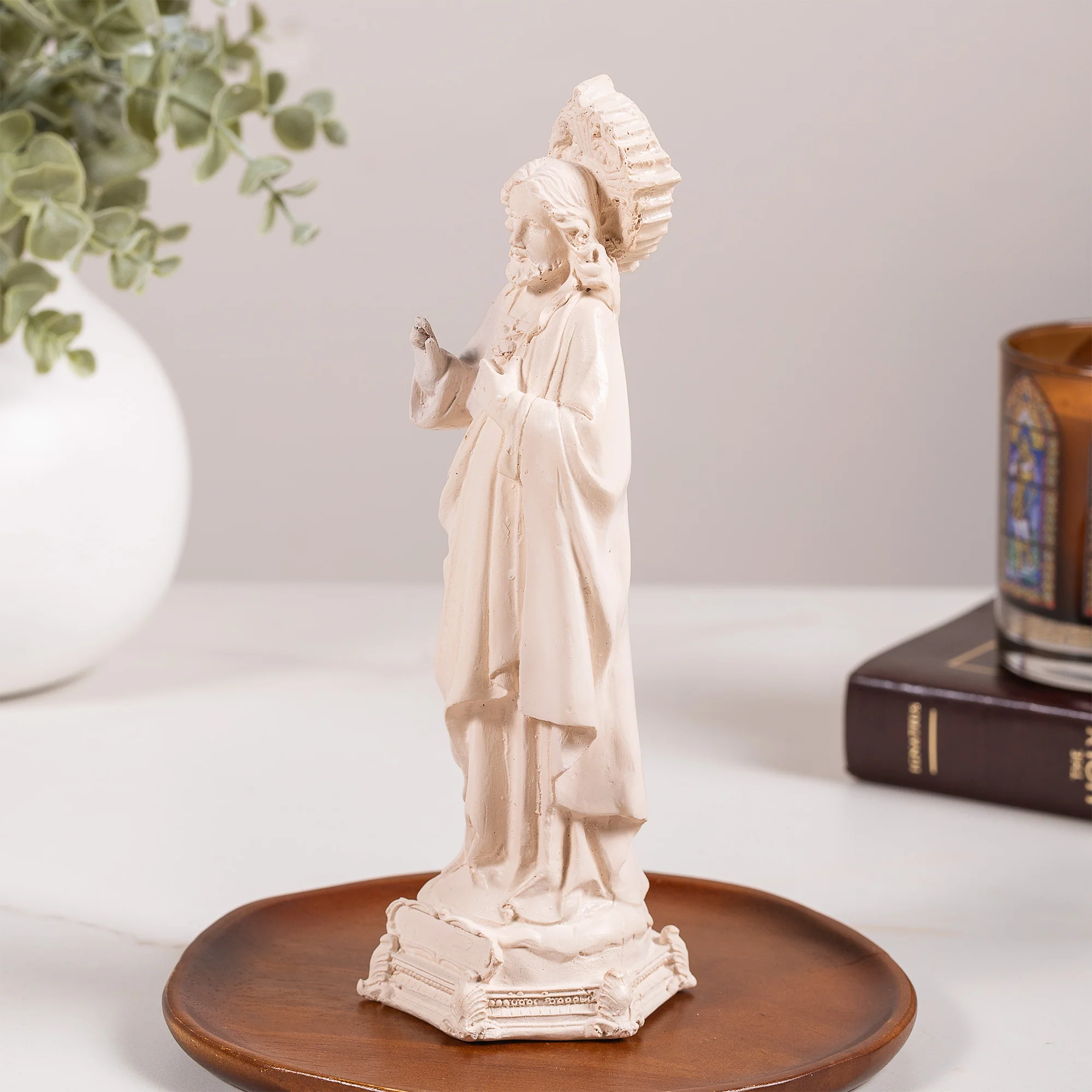 Sacred Heart Statue - White or Hand Painted - 9" - Image 2
