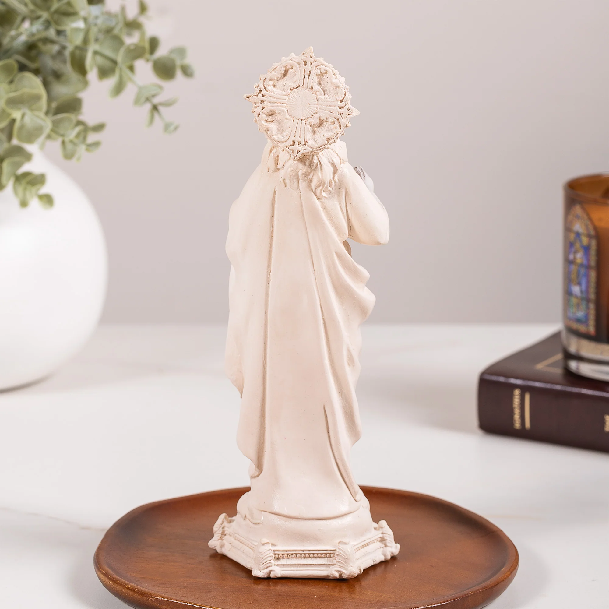 Sacred Heart Statue - White or Hand Painted - 9" - Image 3