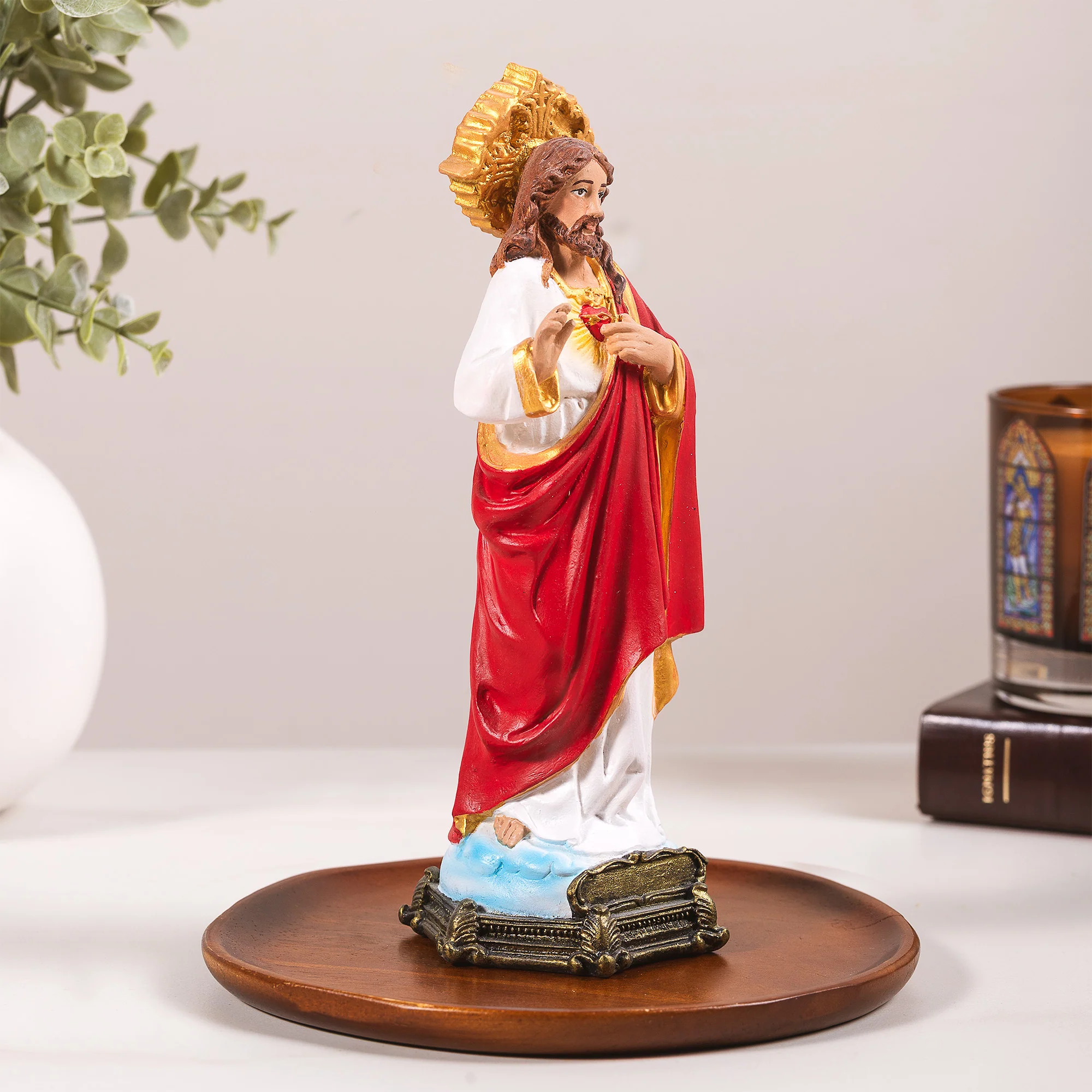 Sacred Heart Statue - White or Hand Painted - 9" - Image 5