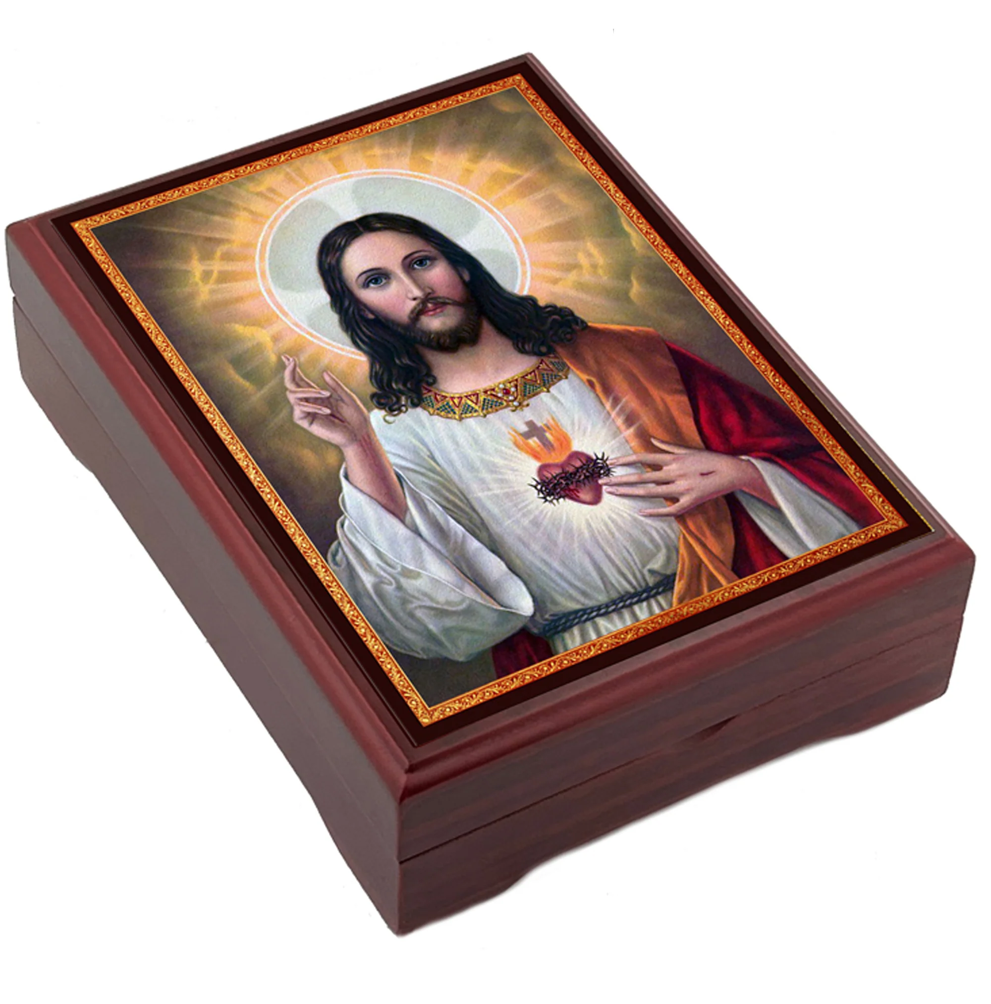Sacred Heart Wood Keepsake Box - Image 5