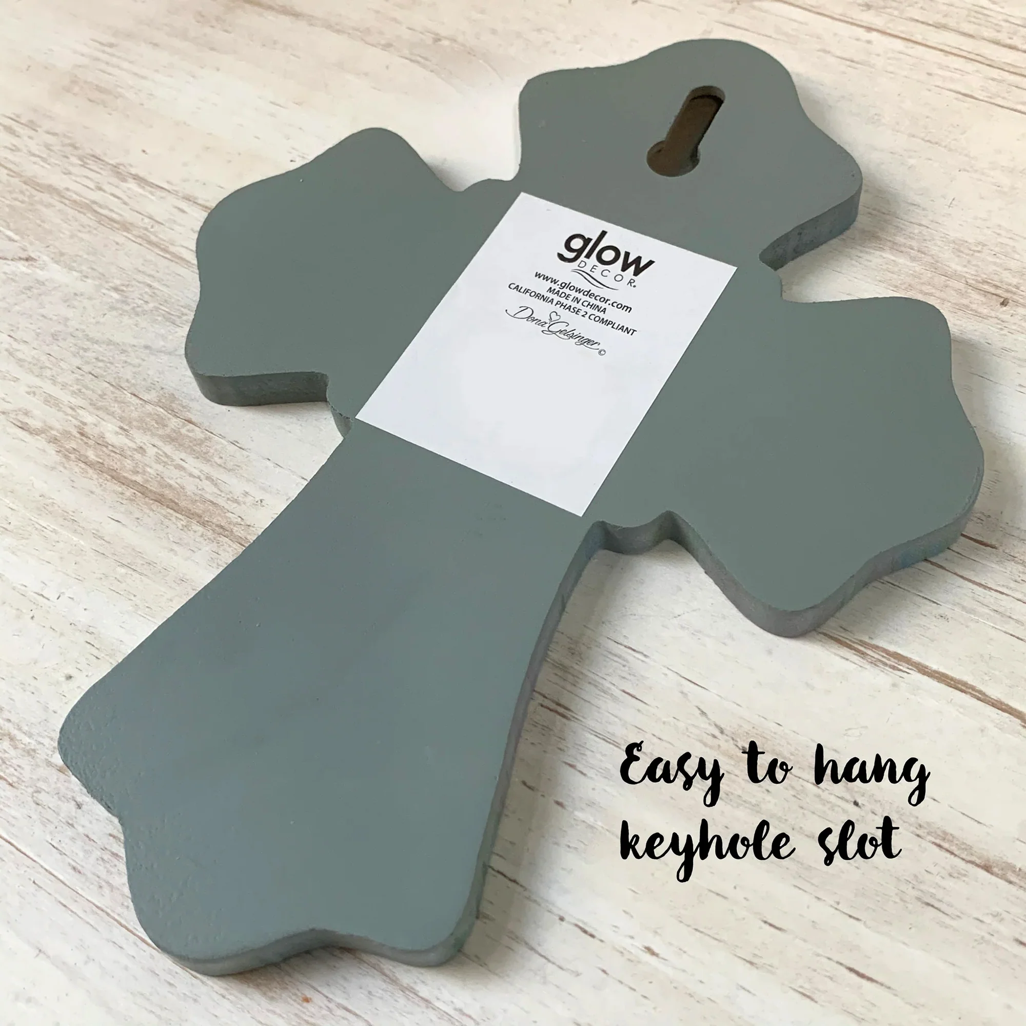 Sacred Heart Wooden Cross - 8" - Image 2