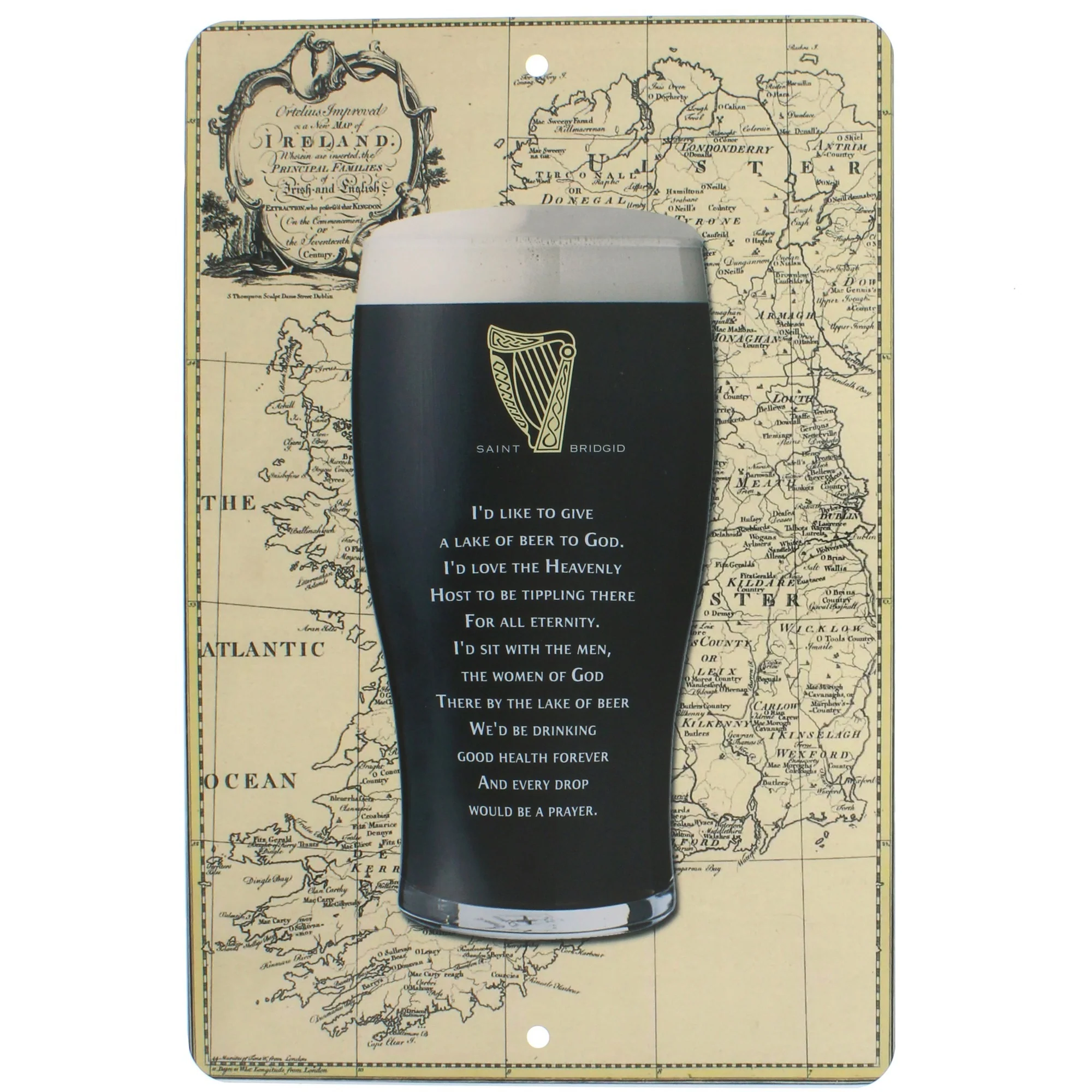 Saint Brigid "Lake of Beer" Tin Sign - Image 2