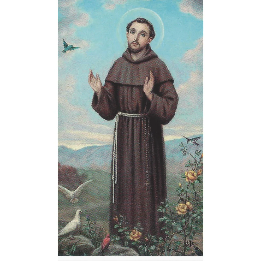 Laminated Saint Francis of Assisi Personalized Prayer Card (Priced Per Card)