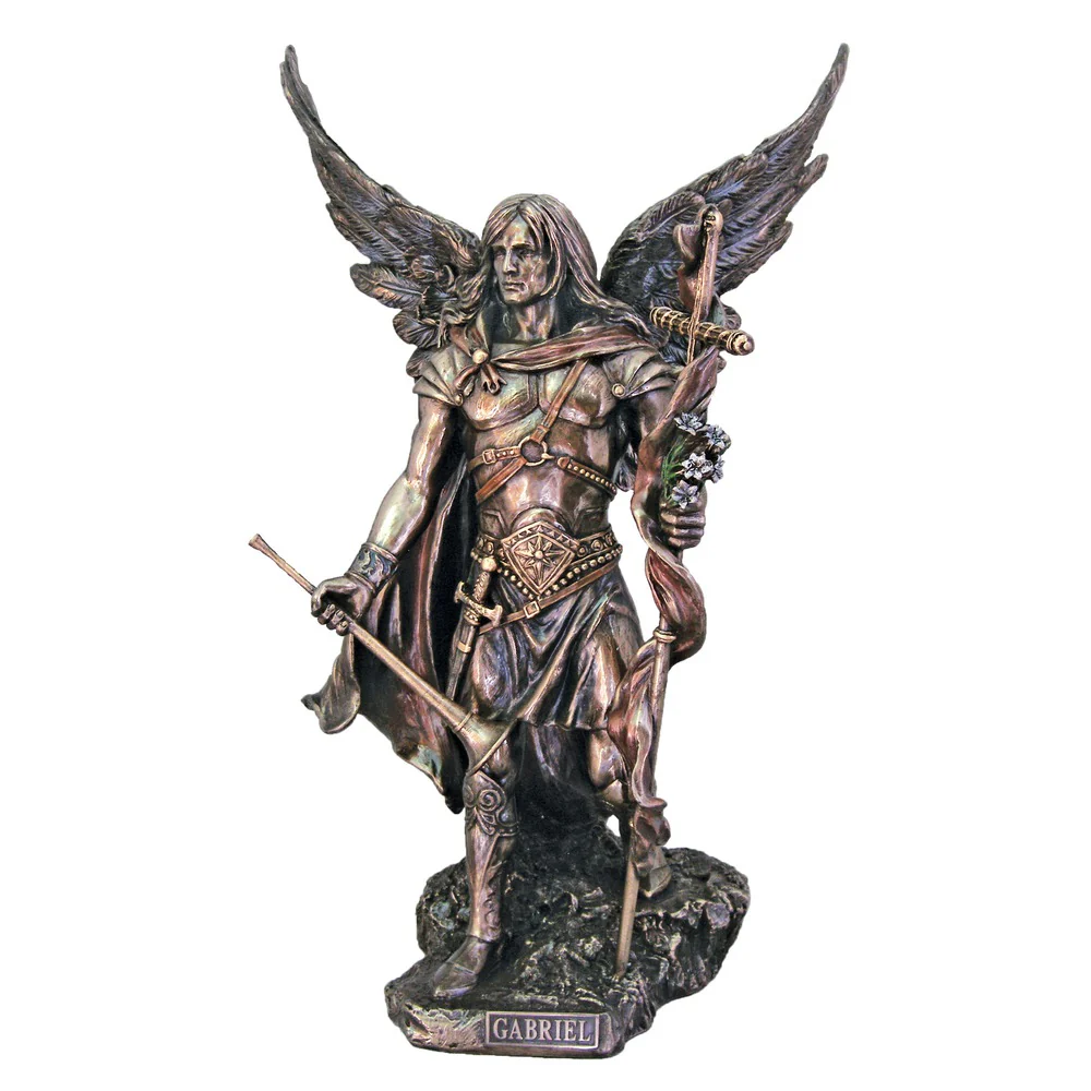 Saint Gabriel Bronze Finish Statue, 13" - Image 2
