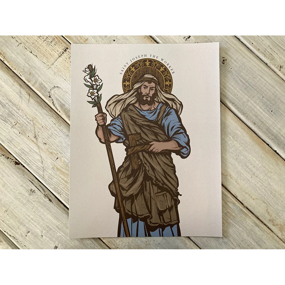 Saint Joseph the Worker Unframed Print - 8.5" x 11" - Image 2