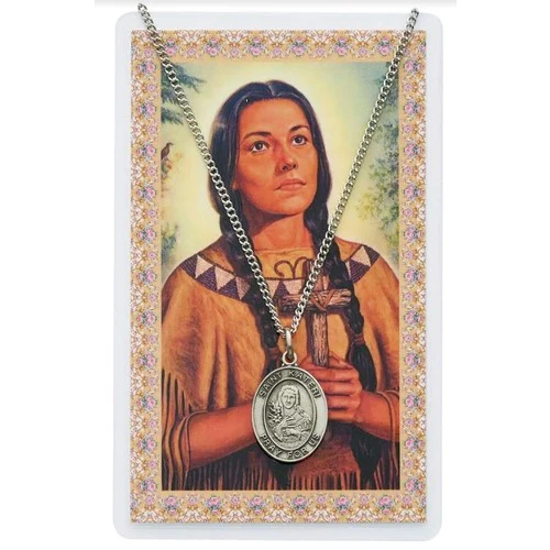 Saint Kateri Medal with Prayer Card
