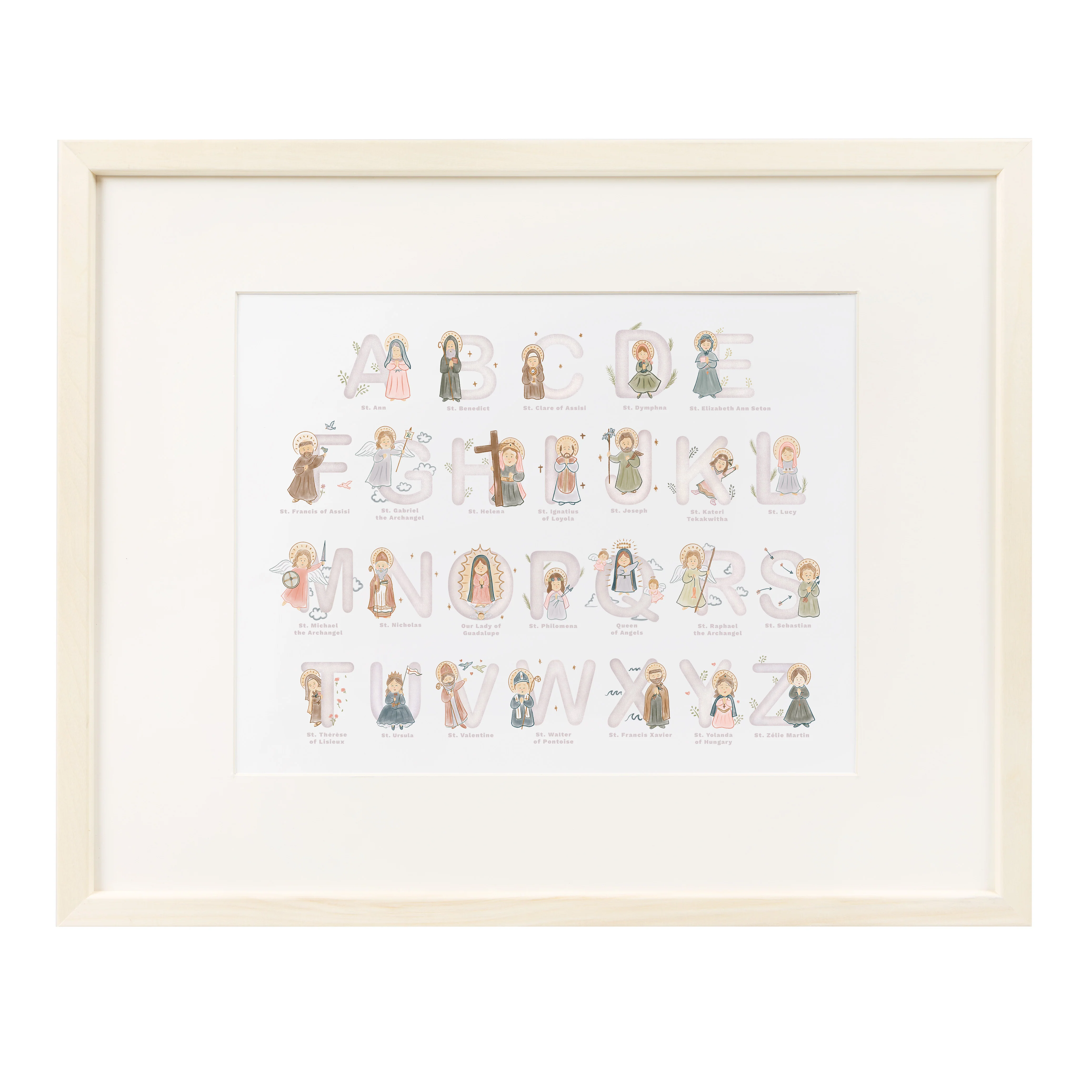 Saints Alphabet Framed Print - 16" x 20" - Image 2