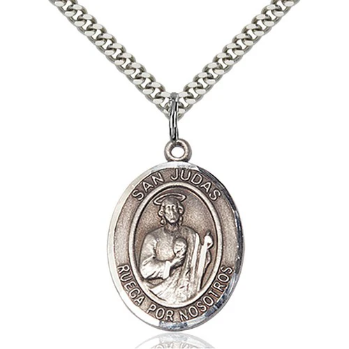 San Judas Pendant, Bliss, Sterling Silver