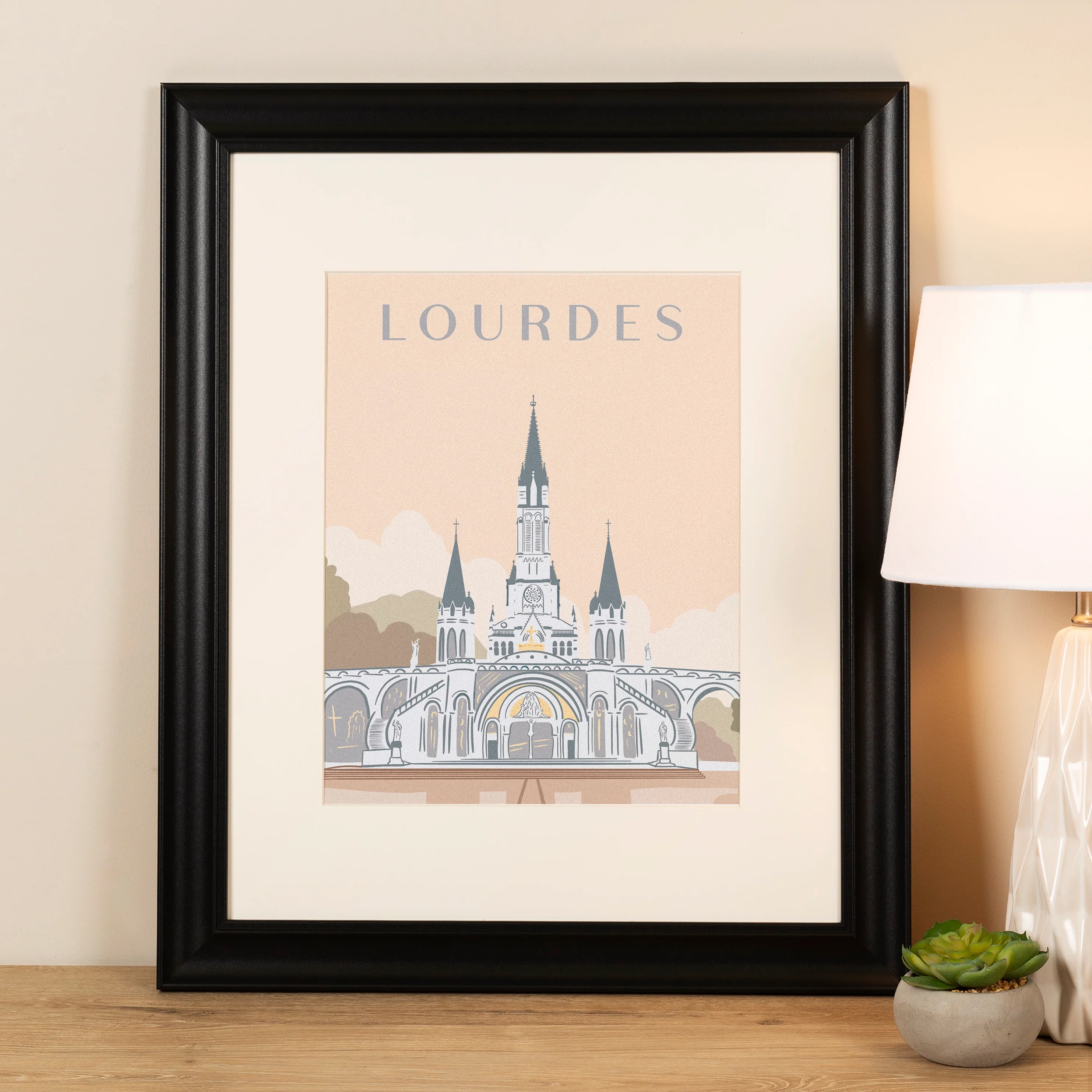 Sanctuary of Our Lady of Lourdes Framed Travel Print - Image 3