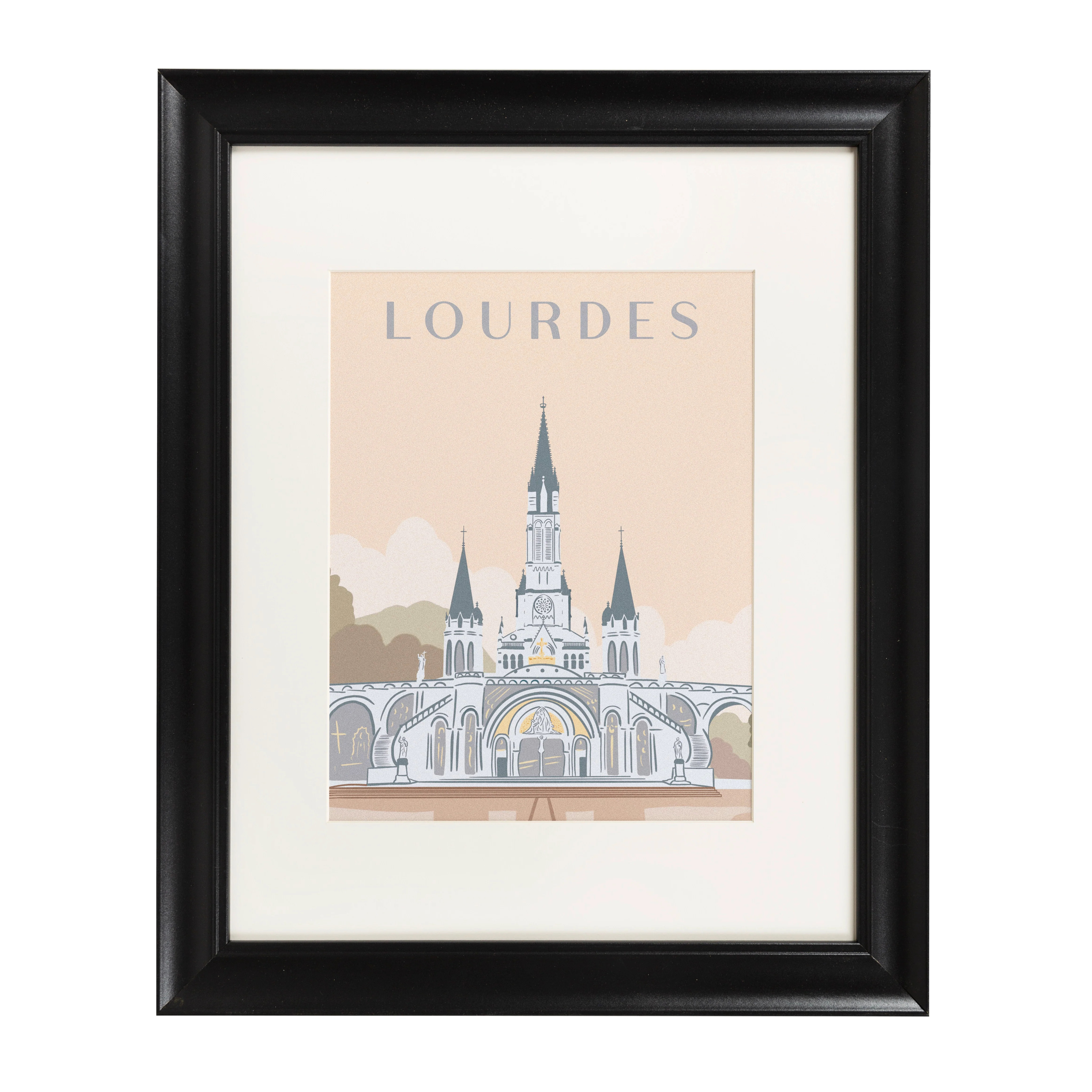 Sanctuary of Our Lady of Lourdes Framed Travel Print - Image 4