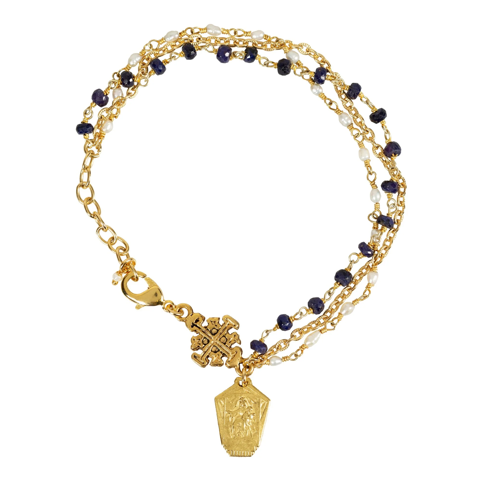 Sapphire and Pearl Scapular Bracelet - Image 2