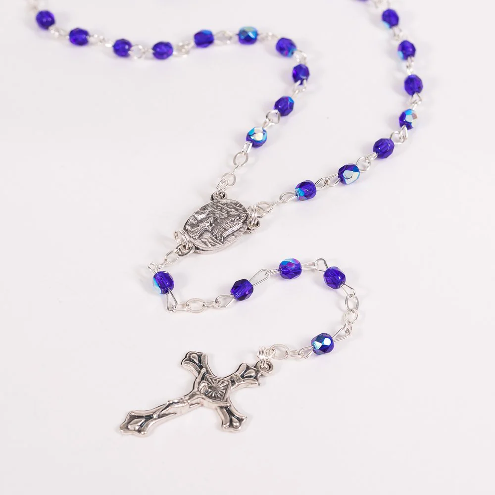 Sapphire Blue Lourdes Rosary - Image 3