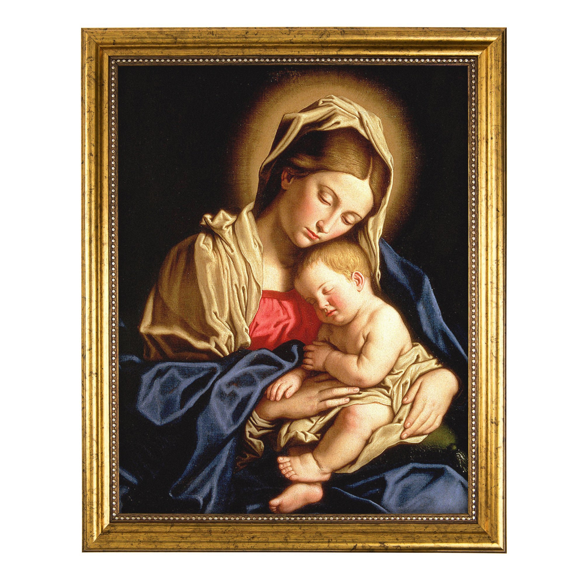 Sassoferrato Madonna & Child Antique Gold Framed Print - 8" x 10" - Image 2