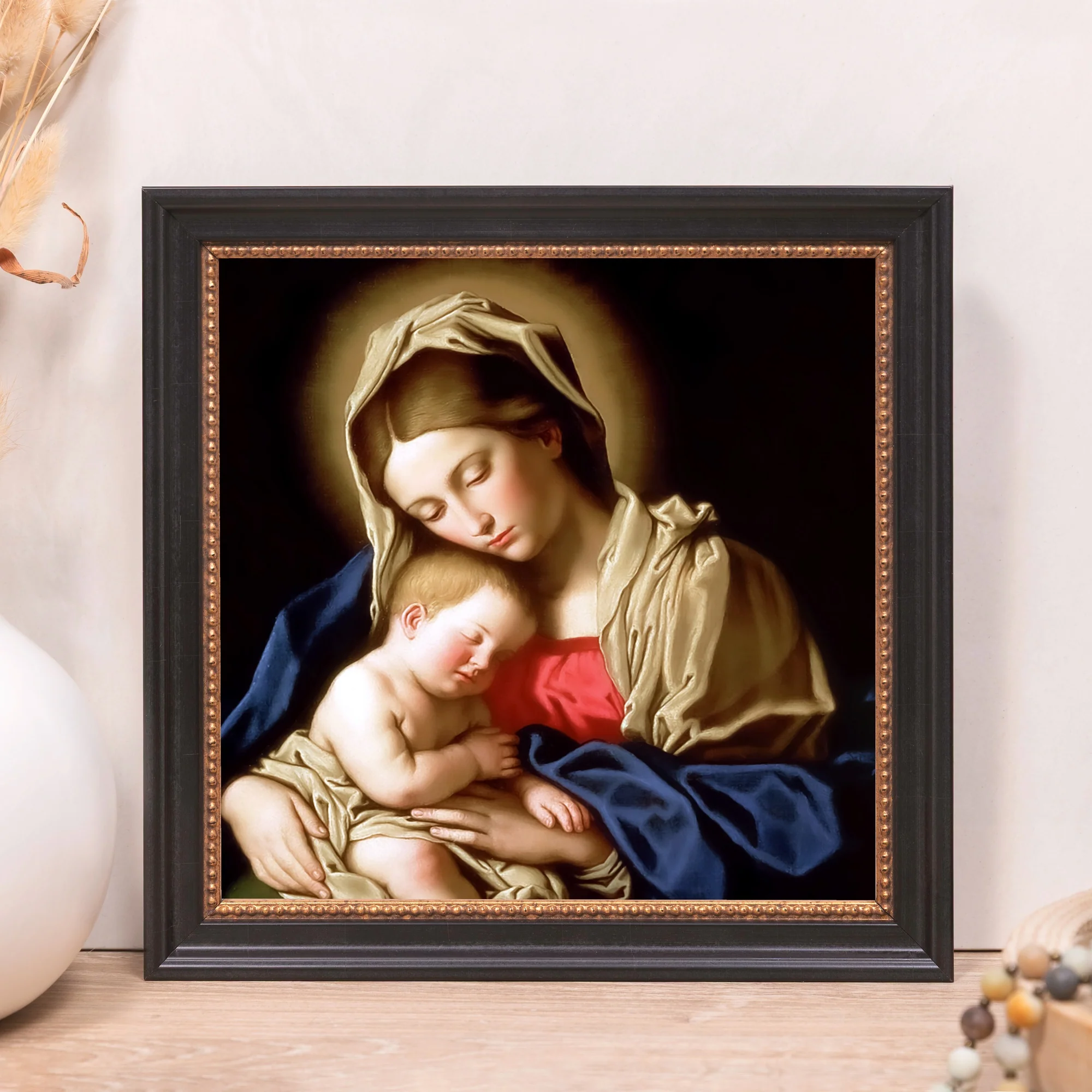 Sassoferrato Madonna & Child Framed Canvas - Sacred Mini Collection - Image 8