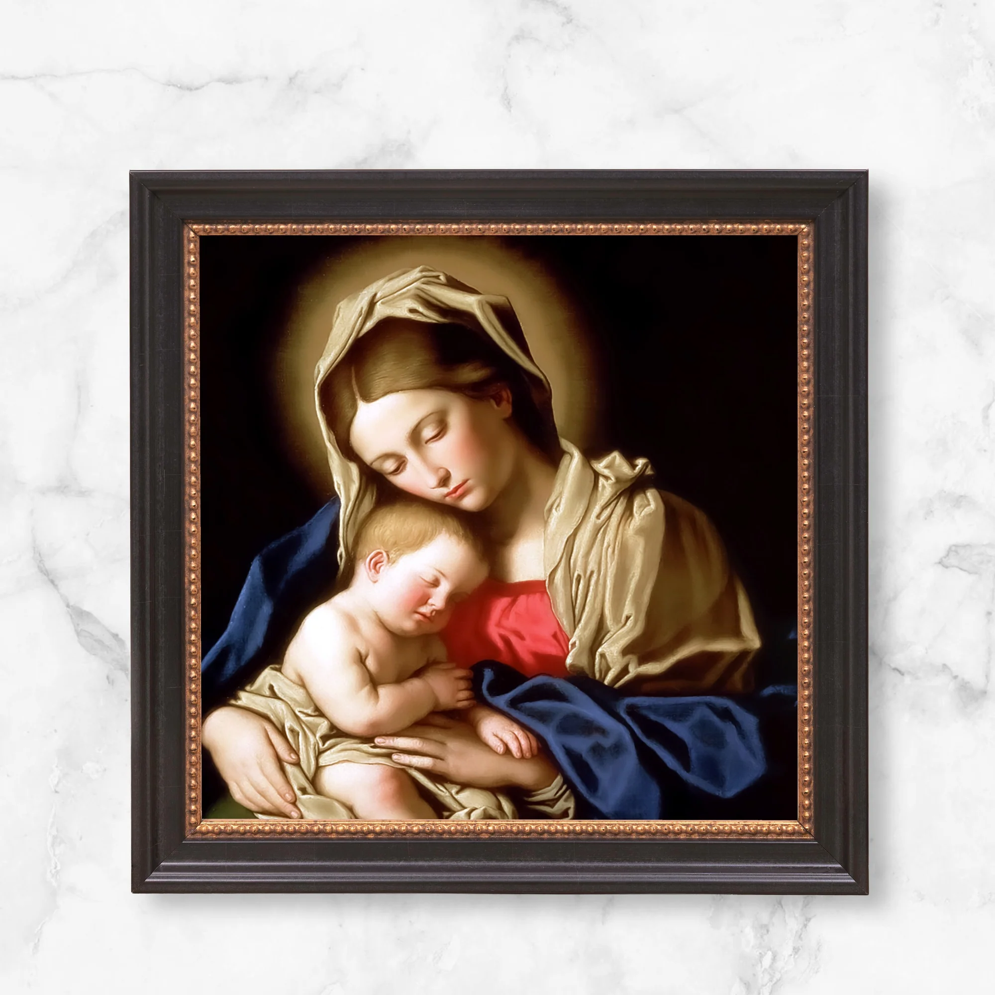 Sassoferrato Madonna & Child Framed Canvas - Sacred Mini Collection - Image 9