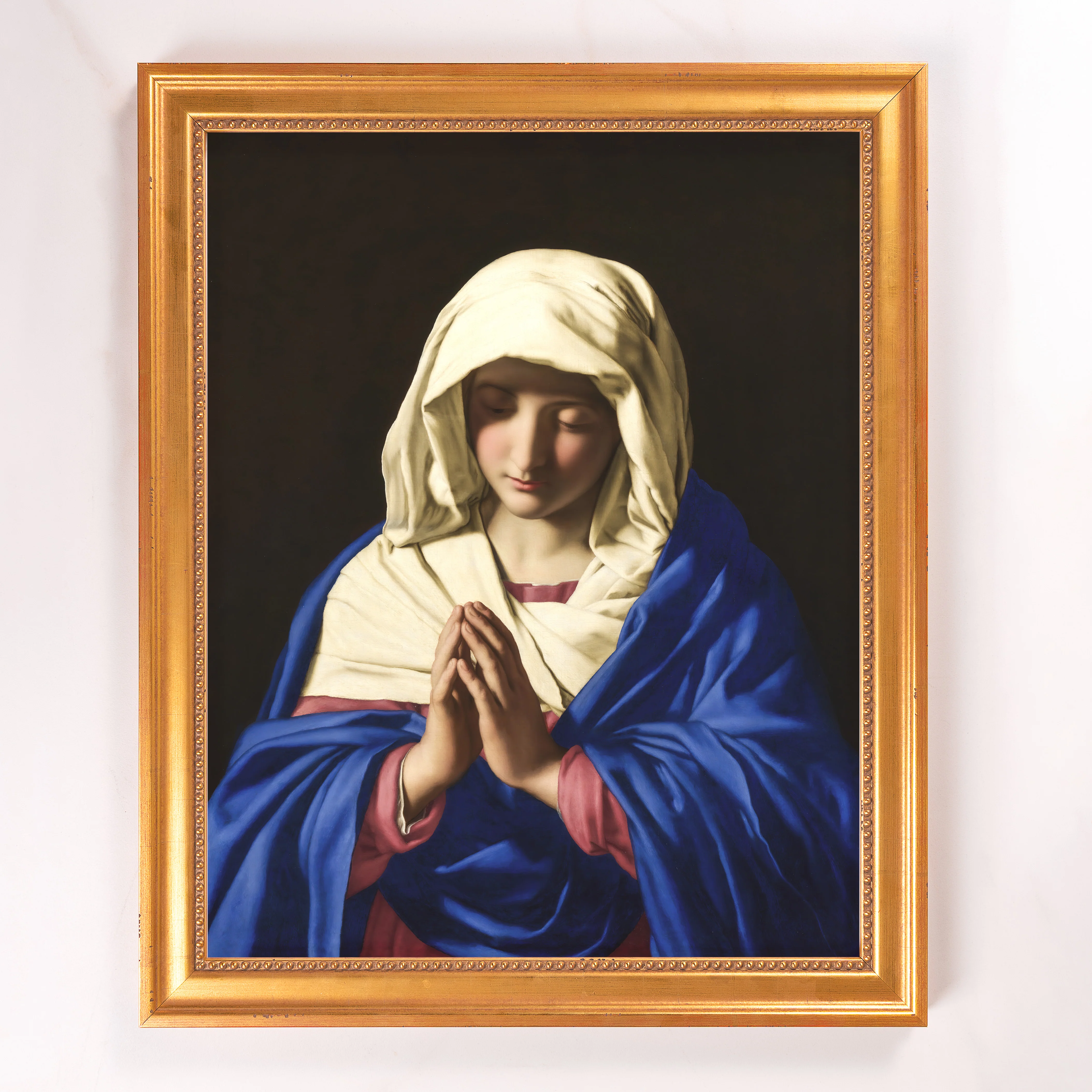 Sassoferrato's Virgin in Prayer Framed Canvas - Sacred Signature Collection - Image 10