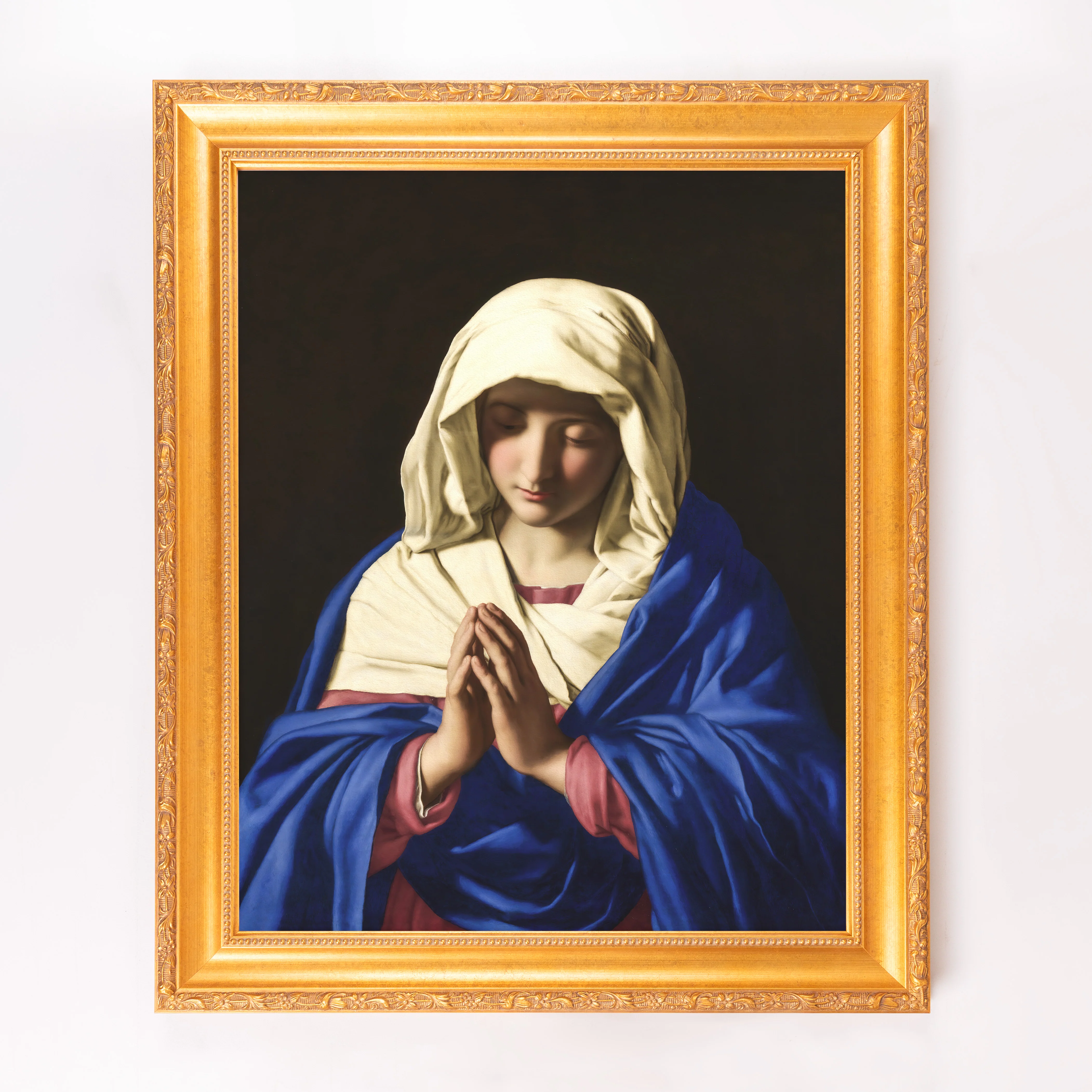 Sassoferrato's Virgin in Prayer Framed Canvas - Sacred Signature Collection - Image 7
