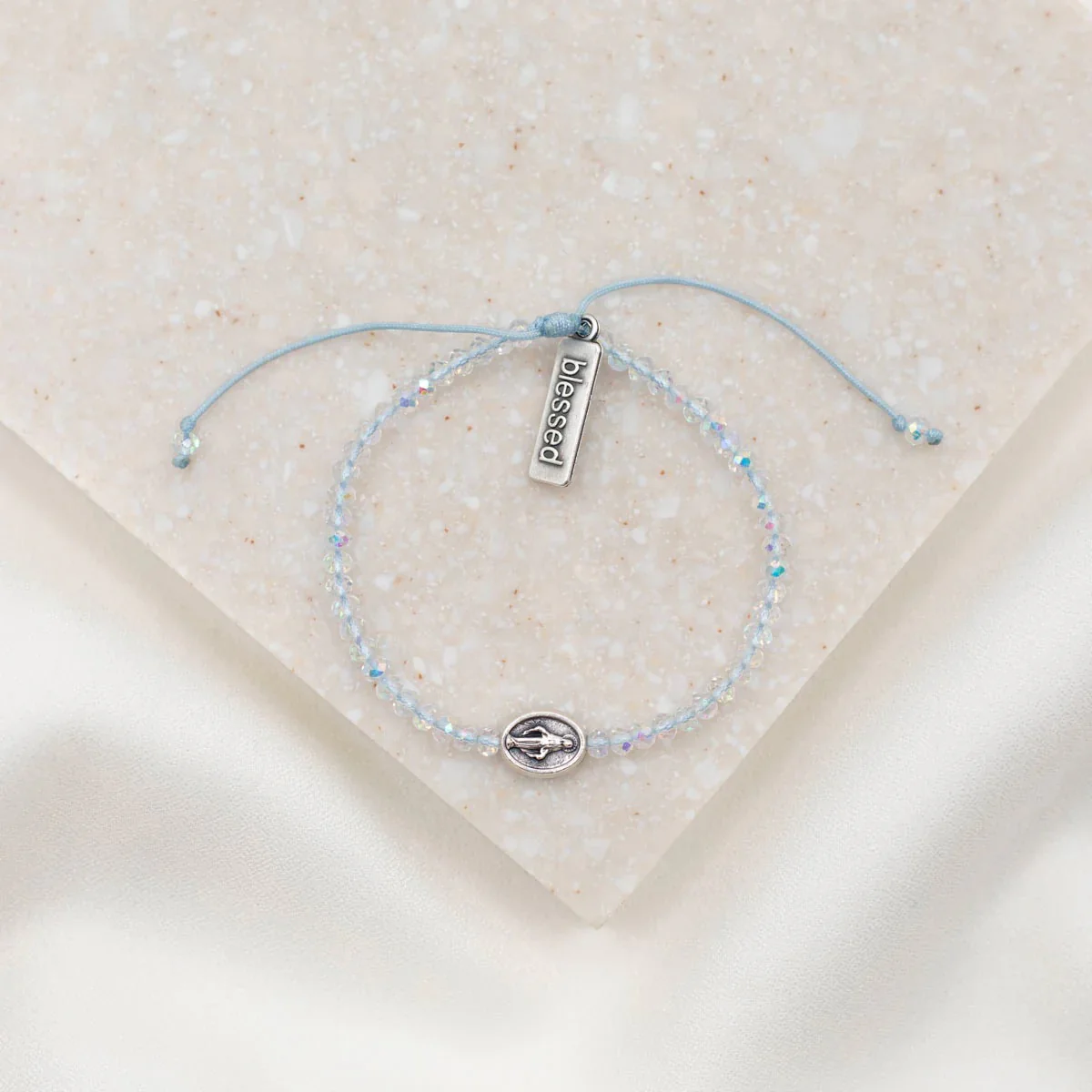 Say Yes Miraculous Mary Crystal Bracelet - Gold or Silver - Image 5