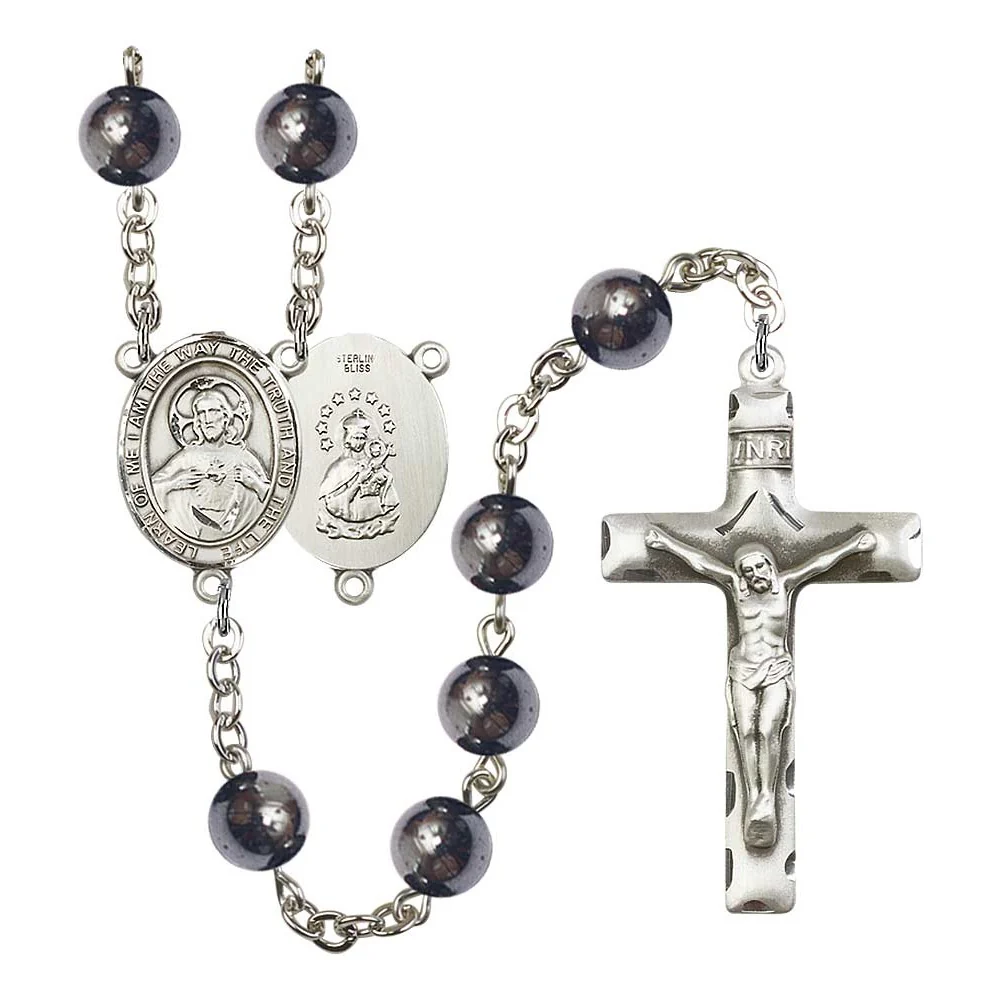 Scapular 8mm Hematite Rosary