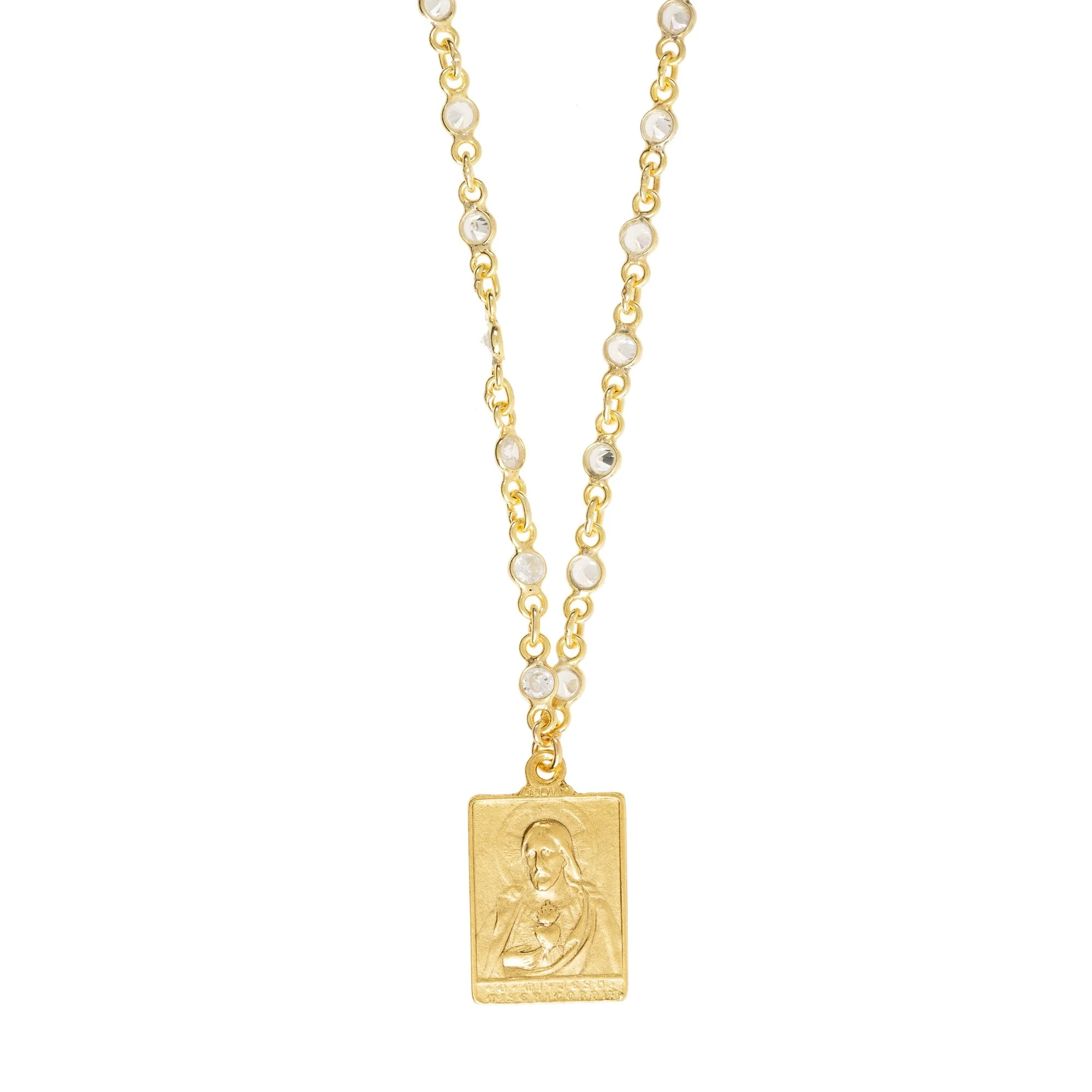 Scapular Medal  with Crystal Link Chain - Image 3