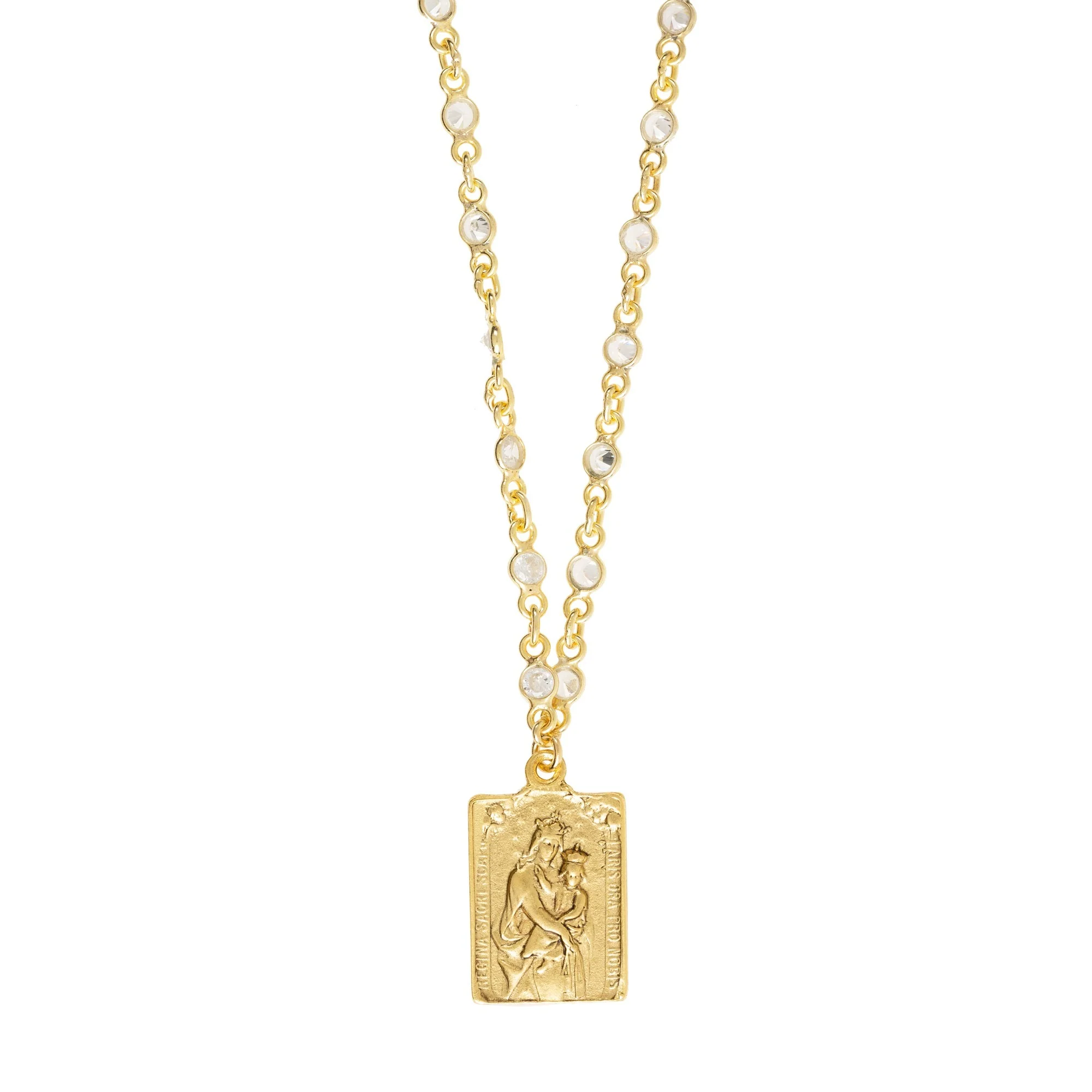 Scapular Medal  with Crystal Link Chain - Image 4