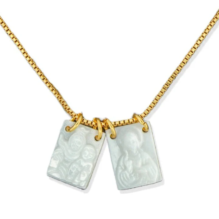 Scapular & St. Benedict Medal Layered Necklace - Image 3