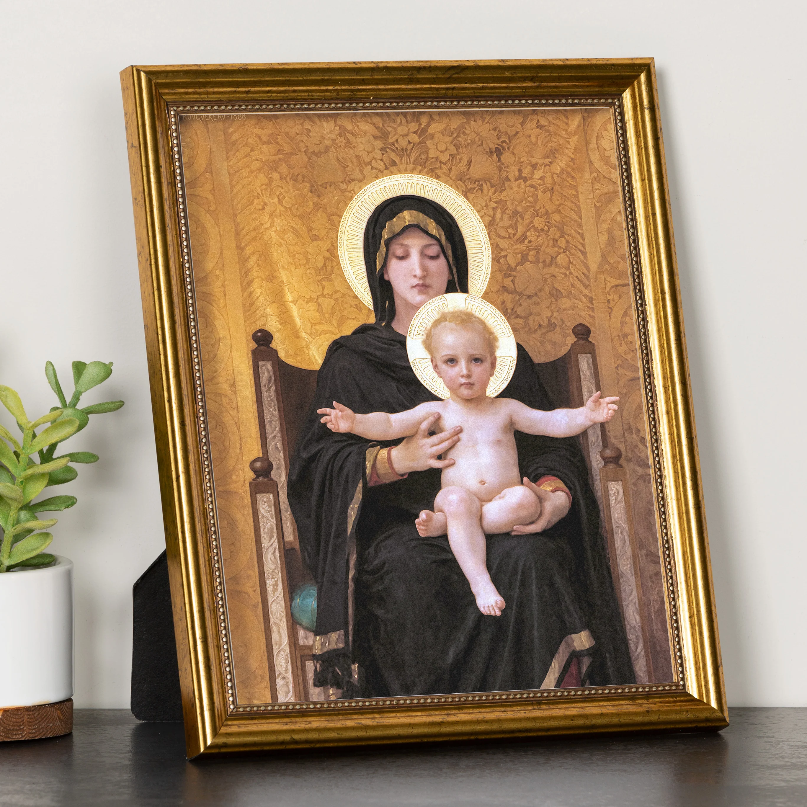 Seated Madonna Gold Framed Print - Multiple Sizes - Image 2