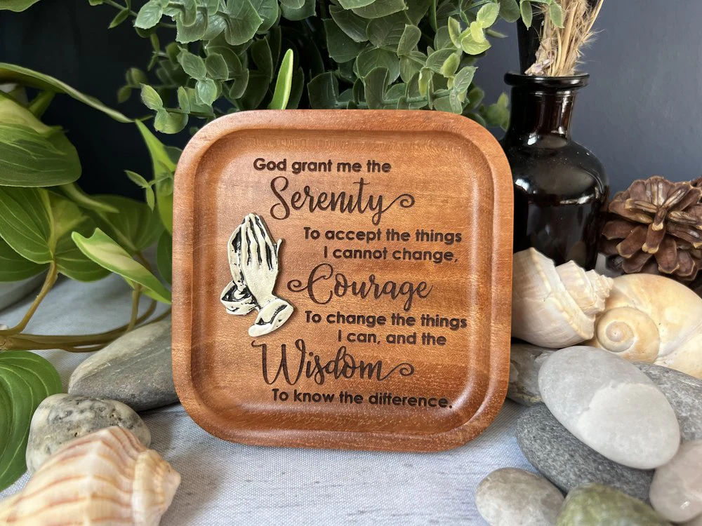 Serenity Prayer Cedar Trinket Dish