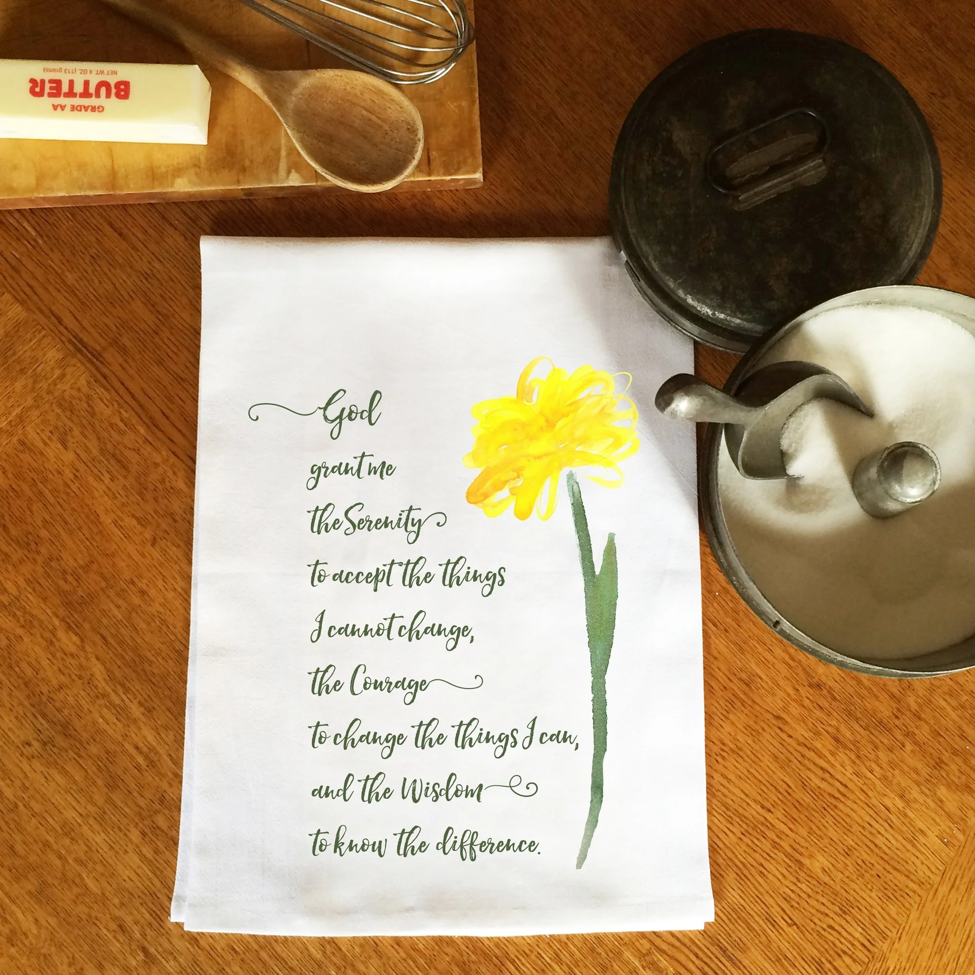 Serenity Prayer Flour Sack Dish Towel - Image 2