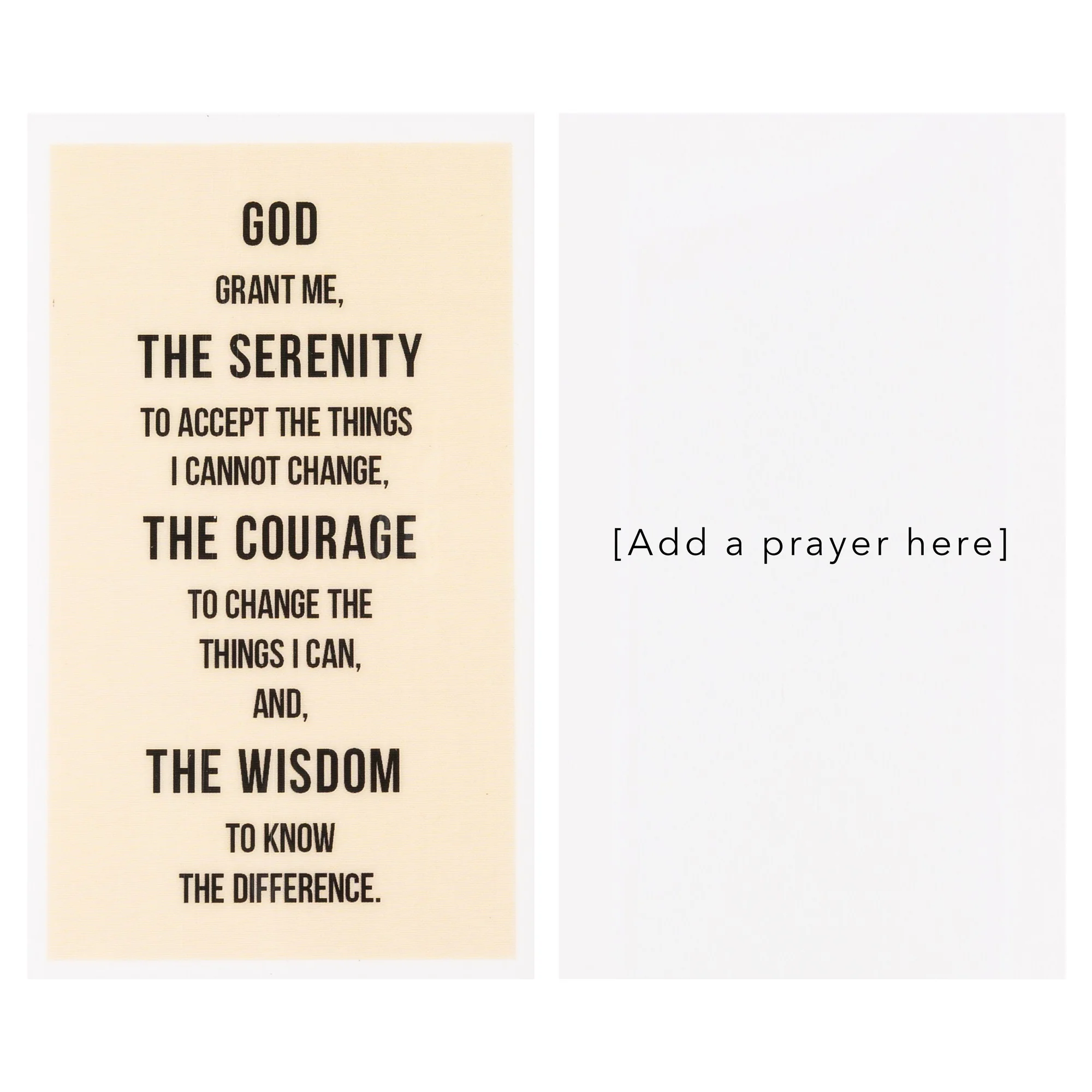 Laminated Serenity Prayer Personalized Prayer Card - Image 2