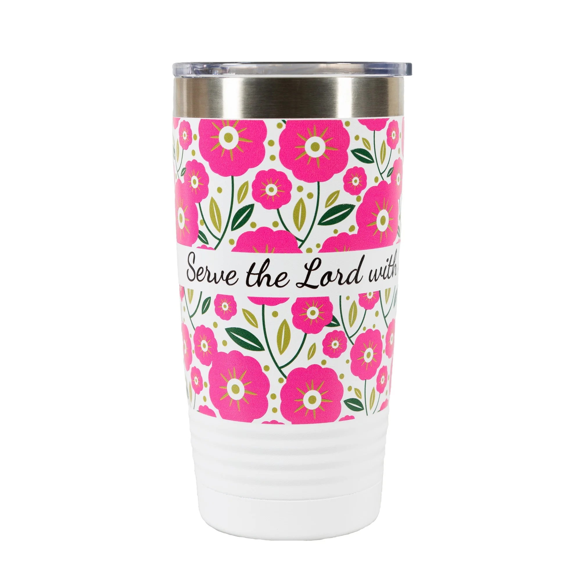 Serve the Lord With Laughter Insulated White 20oz Tumbler - Image 3