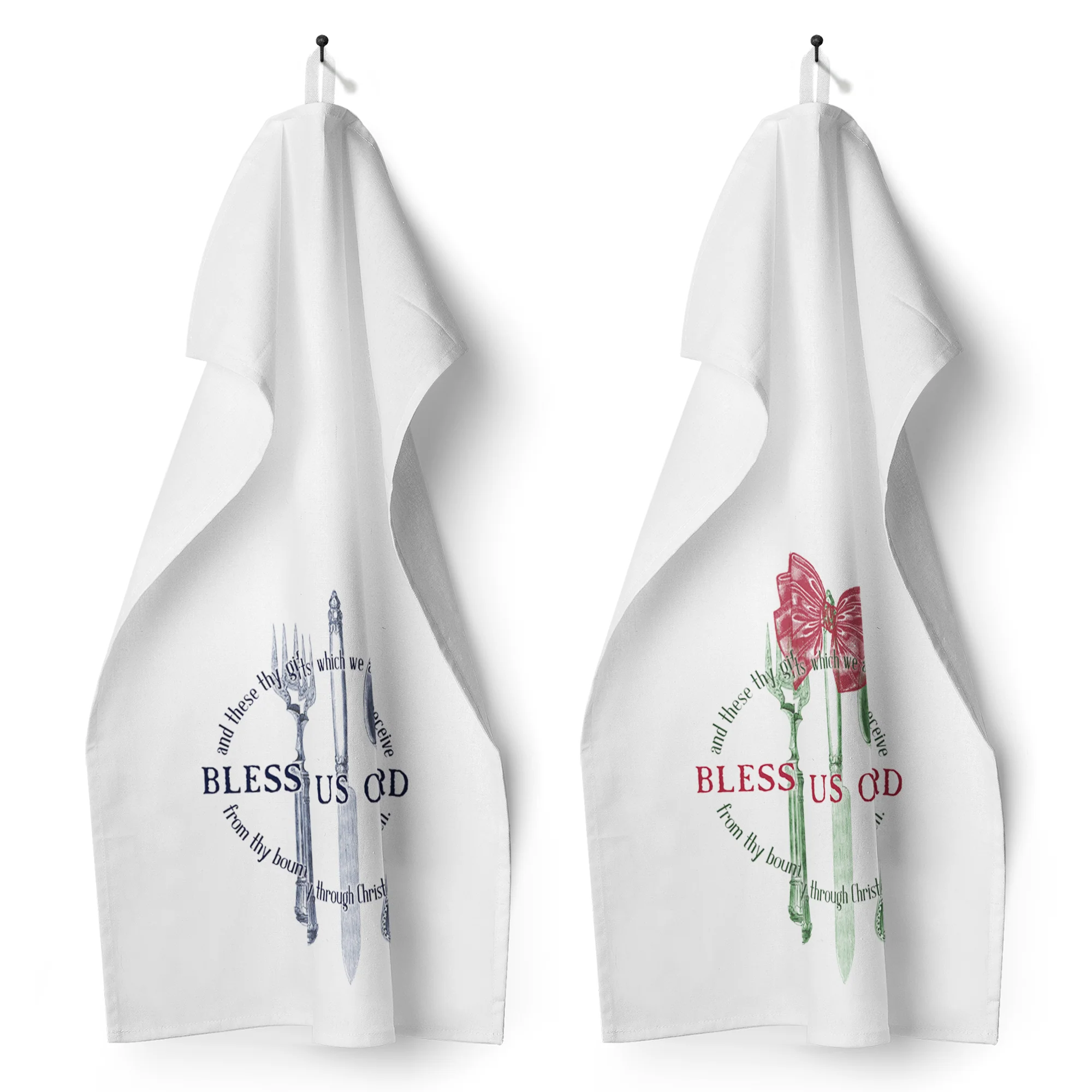 Set of Bless Us O Lord Dish Towels - 2 towels