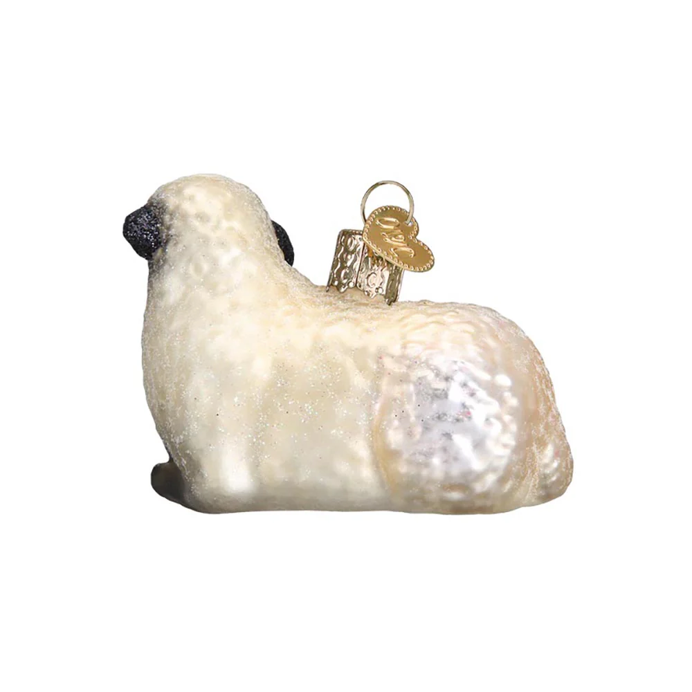 Sheep with Lamb Blown Glass Ornament - Image 3